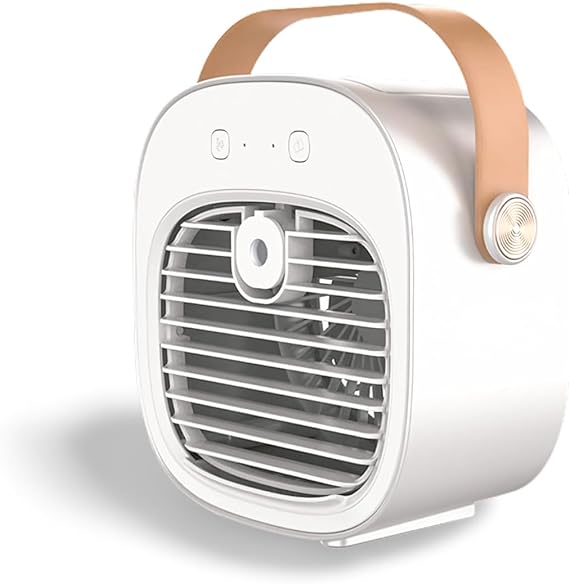 Small Desktop Air Conditioner, Portable air conditioner Mini Evaporative Air Cooler with Humidify & 3 Speeds, USB Powered Cooling fan for Bedrfoom,Office