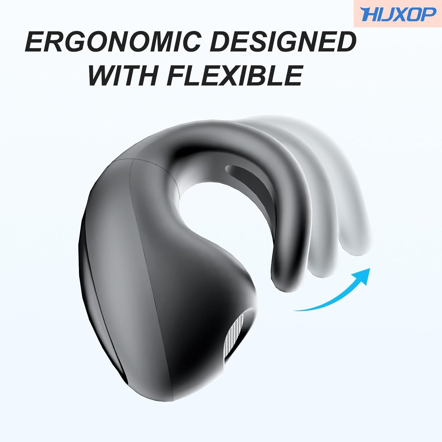 Open Ear Earbuds Lightweight Comfort Clip Wireless Earbuds Sweat Resistant Bluetooth Headphones Sport Headphones for Workouts and Running with Dual Digital Display 44H Playtime IPX7 Waterproof