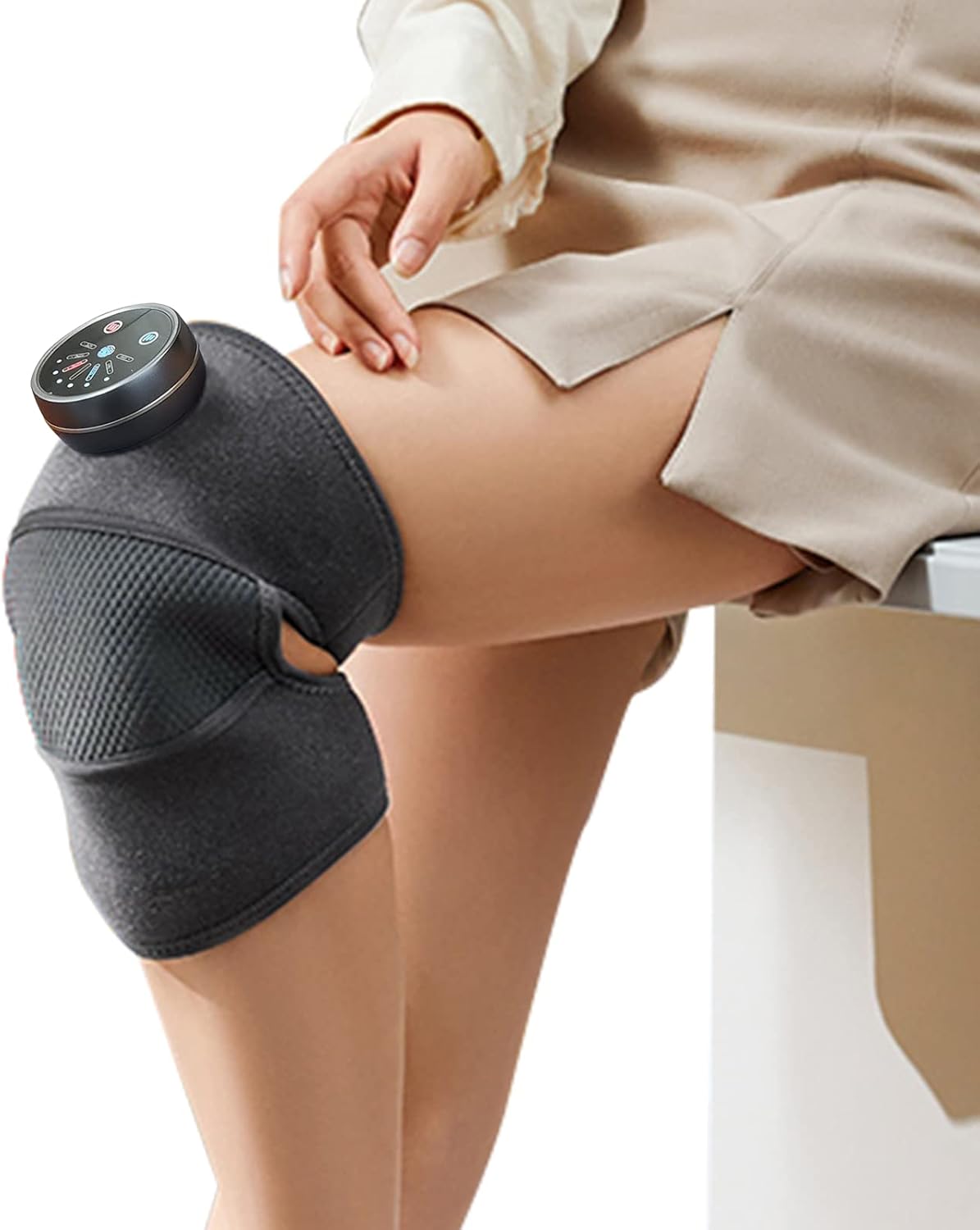 Knee Massager,Heating Pad Gifts for Women Men - Electric Foot Knee Shoulder Massager with Heating for Pain Relief,Birthday Gifts for Women Men(Black)