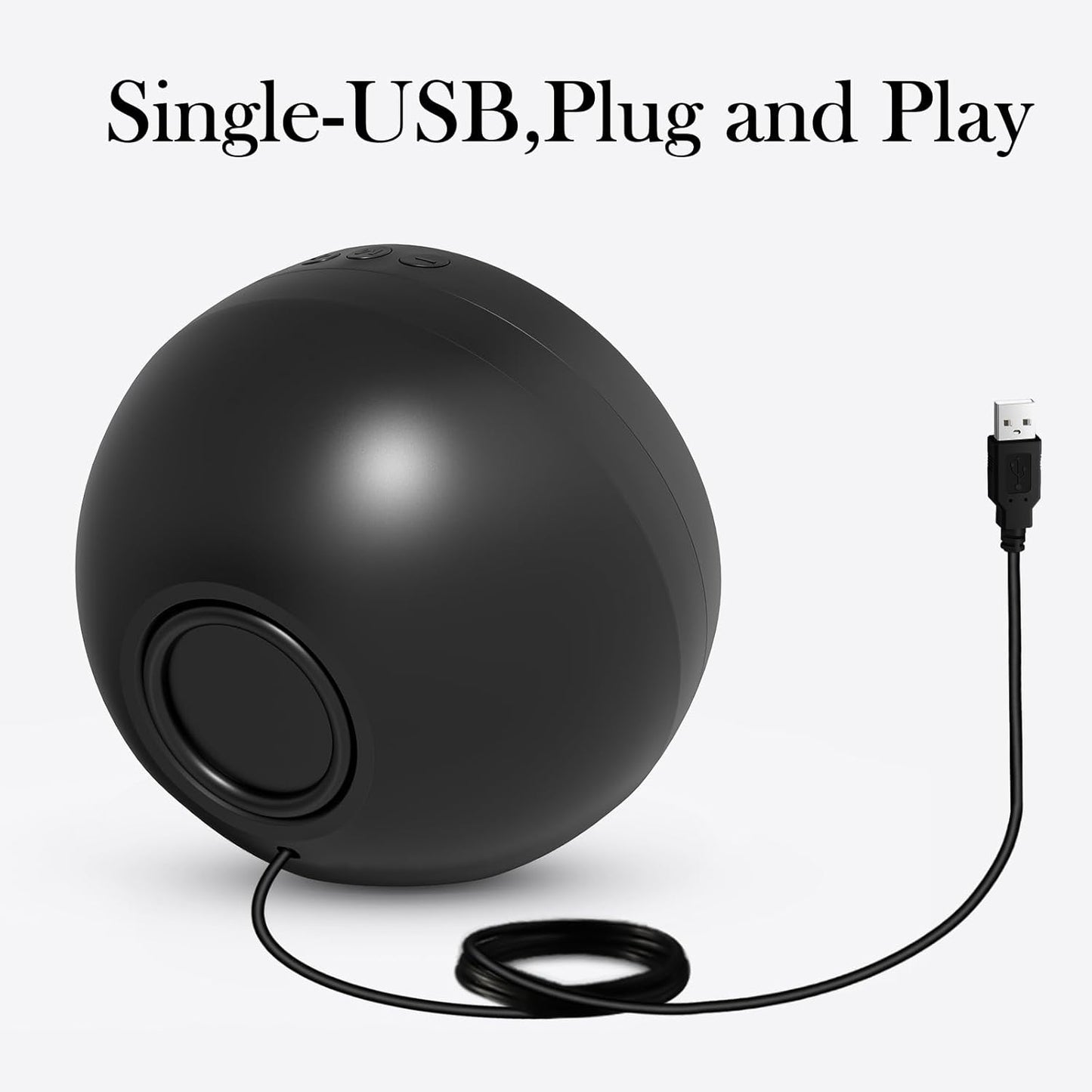 USB Computer Speakers for Desktop Monitor,Desktop Speakers with Loud Sound, Volume Control and Mute Button for Windows,Linux,Mac Air/Pro(USB-C to USB Adapter Included) (Black) (Black) (Black)
