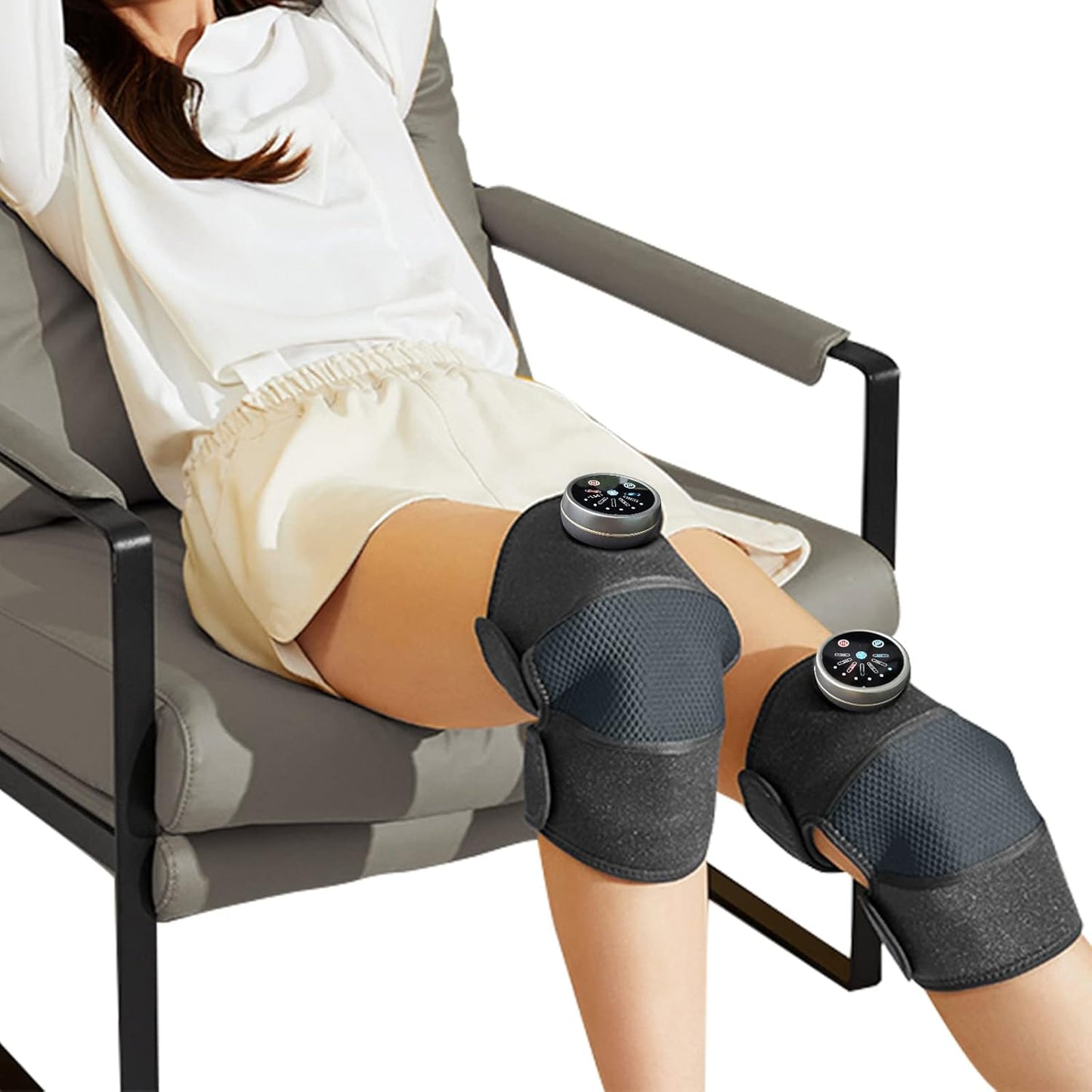 Knee Massager,Heating Pad Gifts for Women Men - Electric Foot Knee Shoulder Massager with Heating for Pain Relief,Birthday Gifts for Women Men(Black)