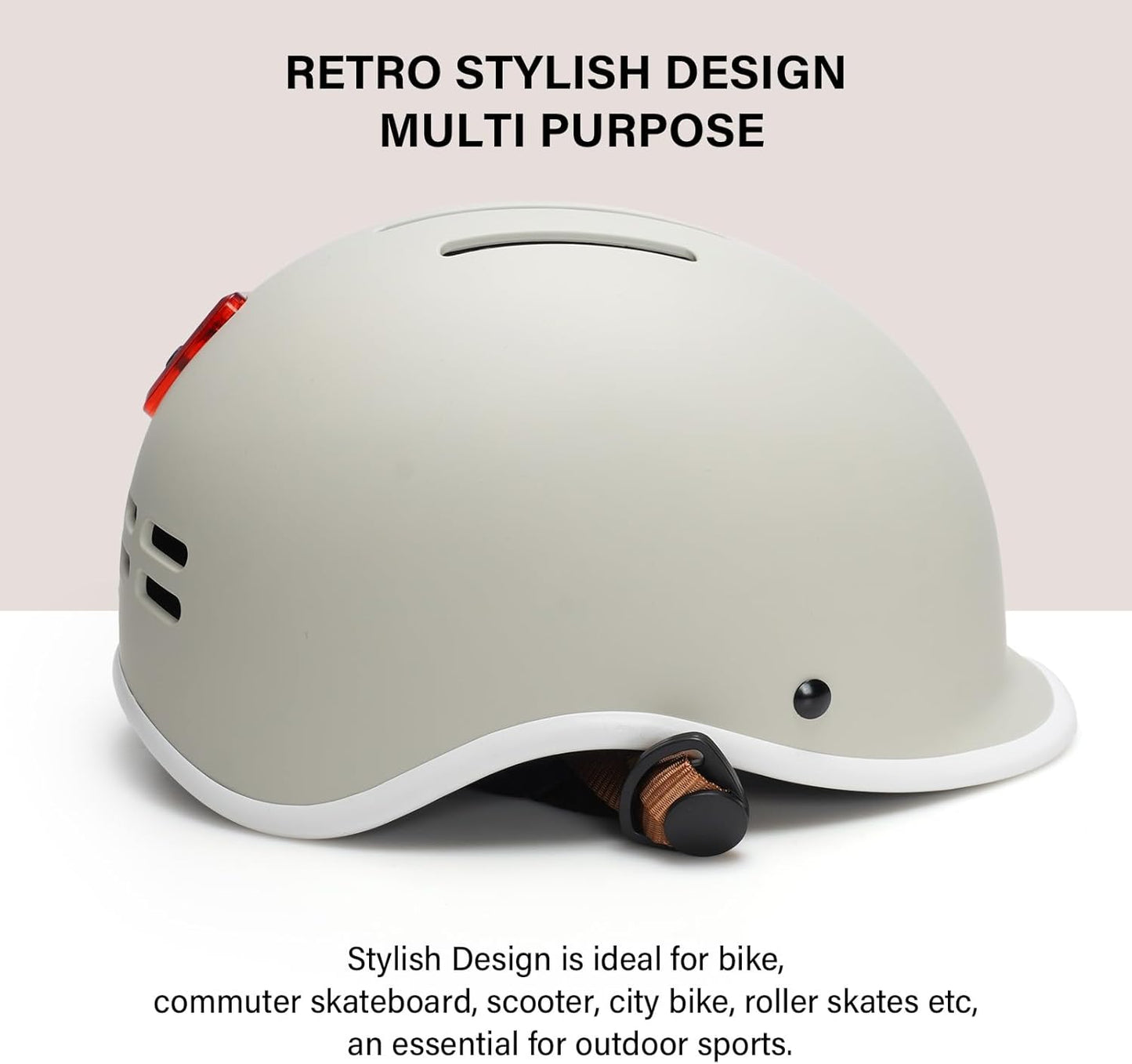 Exclusky Bike Helmet for Adults,Adjustable Cycling Helmet for Men & Women Safety Certified Bicycle Helmet for Commuting, Road Biking, Skating with USB Rechargeable Rear Light