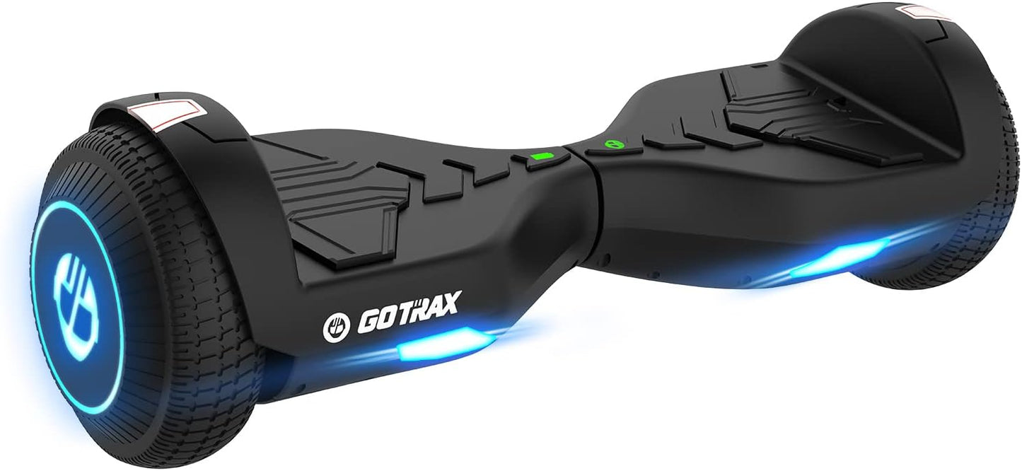 Gotrax Pulse Basic Hoverboard, 6.5" LED Wheels & Headlight, Max 4.3 Miles and 6.2mph Power by Dual 200W Motor, UL2272 Certified and 65.52Wh Self Balancing Scooters Gift for 44-176lbs for Kids Adults