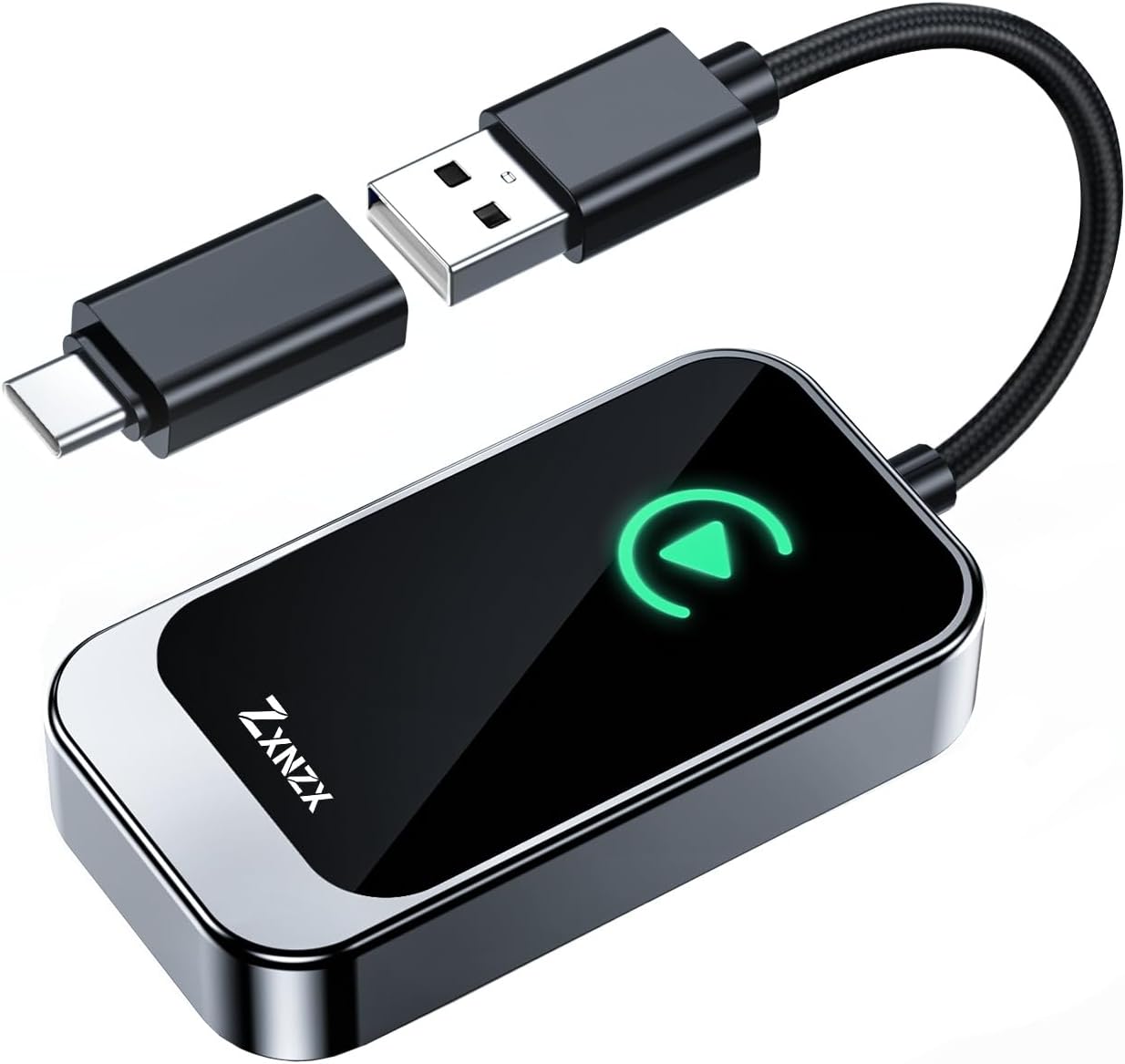 Wireless Carplay Adapter, Converts Factory Wired CarPlay to Wireless CarPlay, Plug and Play 2-in-1 for Apple and Android No Delay