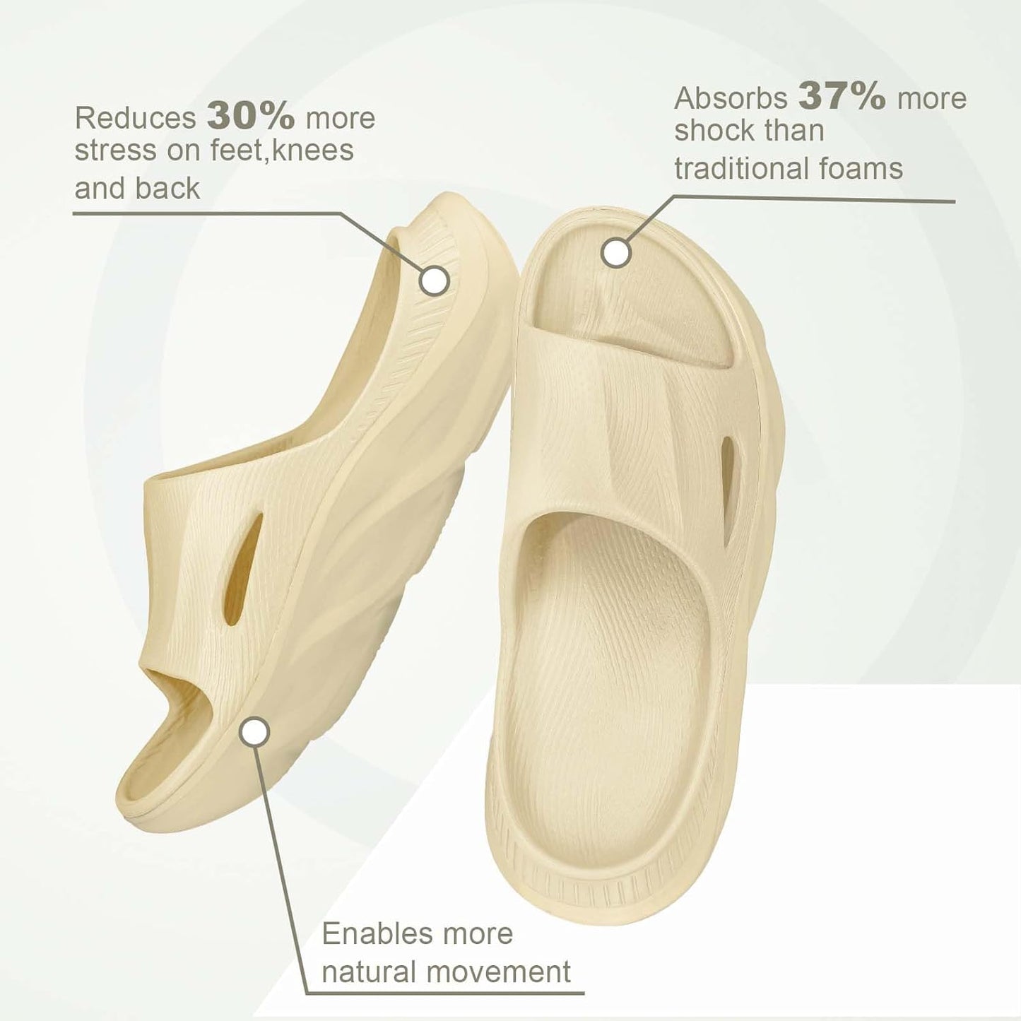 size 7 Recovery Slides for Men and Women - Orthopedic Sandals with Arch Support & Thick Cushion, Plantar Fasciitis Slippers, Lightweight Non-Slip Slides for Post-Workout Recovery