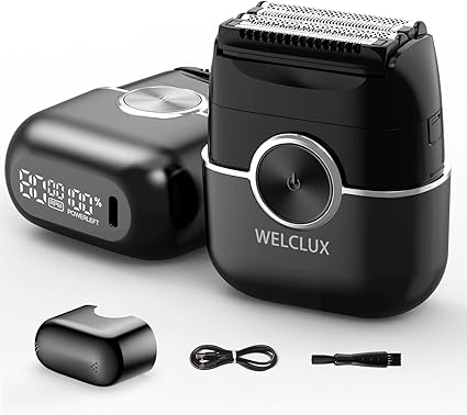 Electric Foil Shaver for Men: 4 Floating Blades, 2 Gear & IPX7 Waterproof - Rechargeable Cordless Razor for Face Shaving - Wet/Dry Travel Shaver with Large LED Display