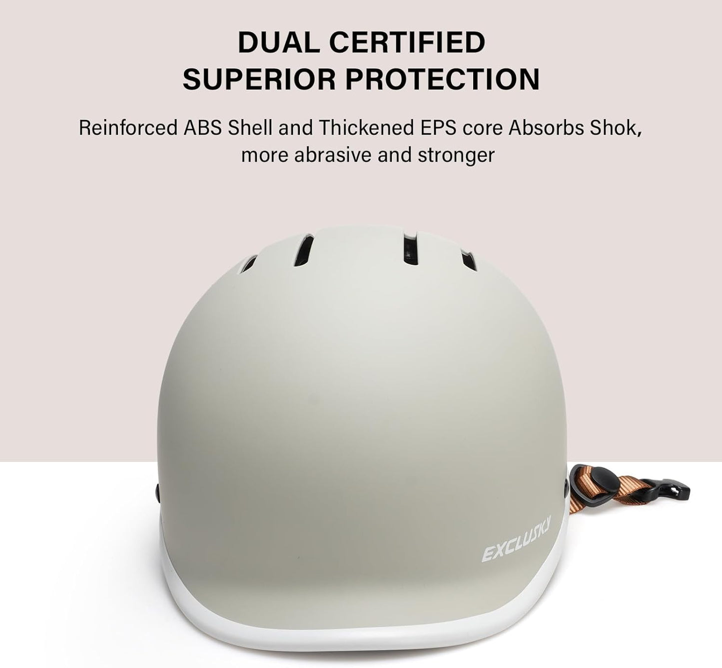Exclusky Bike Helmet for Adults,Adjustable Cycling Helmet for Men & Women Safety Certified Bicycle Helmet for Commuting, Road Biking, Skating with USB Rechargeable Rear Light