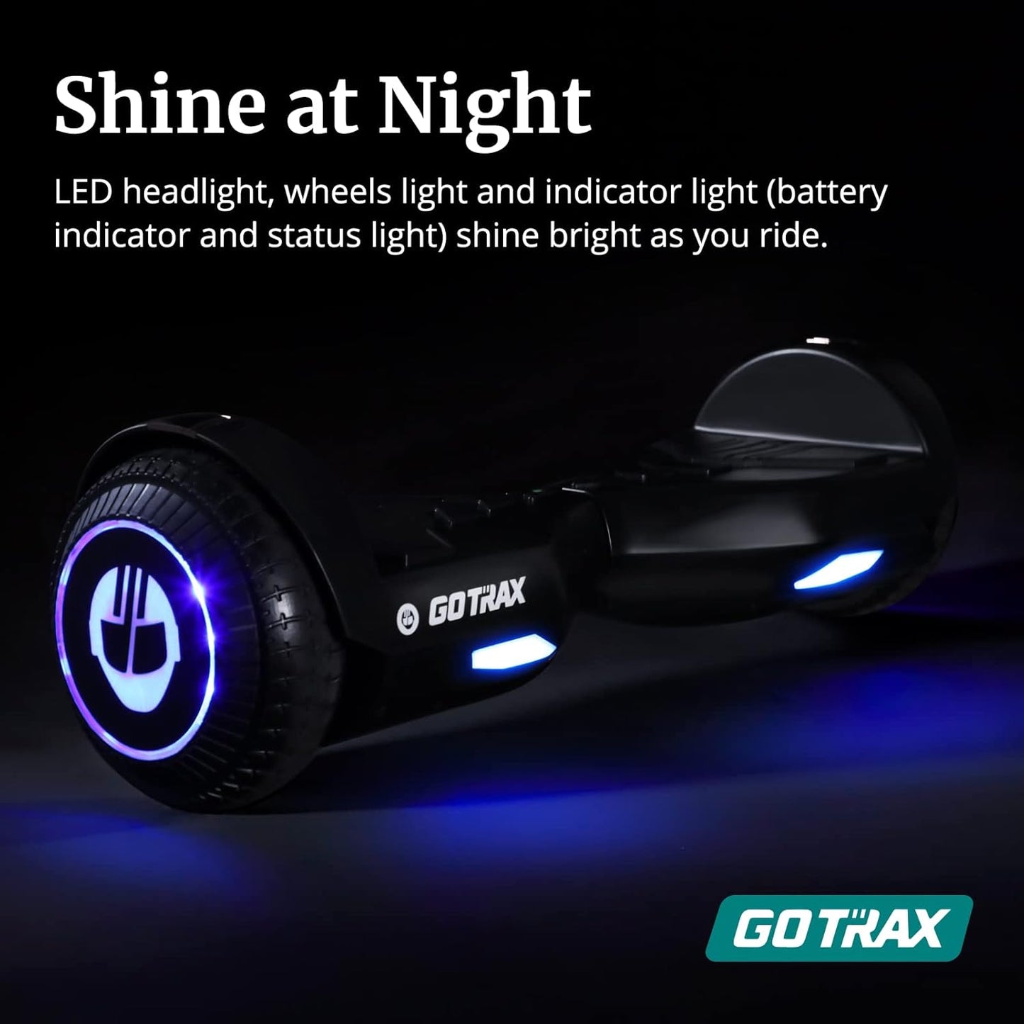 Gotrax Pulse Basic Hoverboard, 6.5" LED Wheels & Headlight, Max 4.3 Miles and 6.2mph Power by Dual 200W Motor, UL2272 Certified and 65.52Wh Self Balancing Scooters Gift for 44-176lbs for Kids Adults