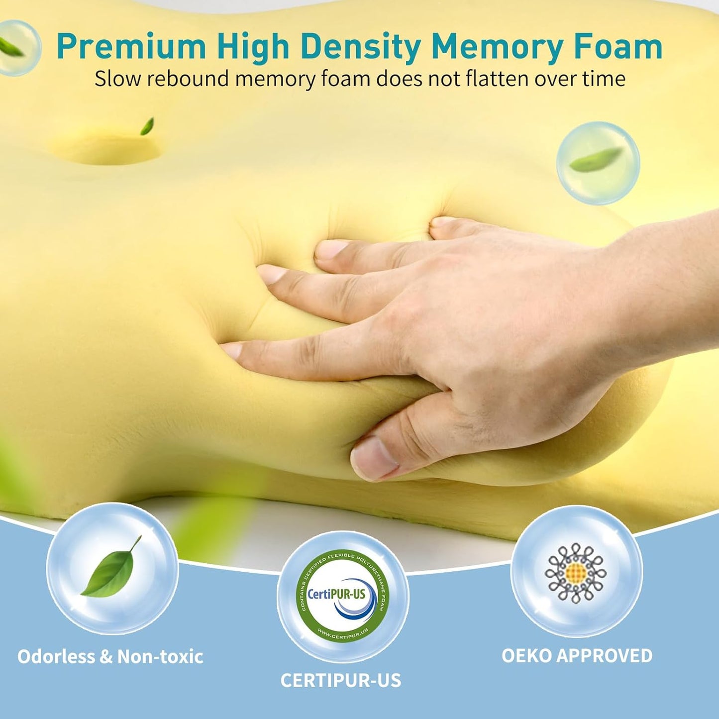 Cervical Neck Pillow for Pain Relief - Ergonomic Memory Foam Pillows for Sleeping, Cooling Side Sleeper Pillow for Neck Support, Contour Orthopedic Bed Pillow for Back Stomach Sleepers