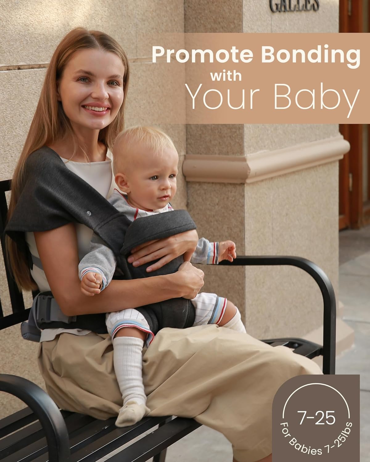 Baby Carrier Newborn to Toddler Baby Ergonomic and Cozy Infant Carrier with Lumbar Support for 7-25lbs,Easy Adjustable Baby Chest Carrier, Face-in and Face-Out Positions Baby Sling Carrier