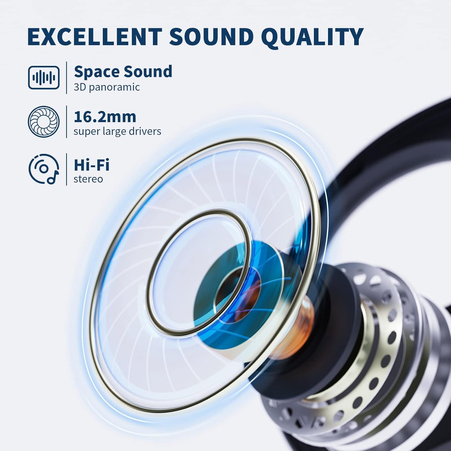 Open Ear Headphones, Wireless Earbuds 40H Playtime Air Conduction Headphones with Mic, Bluetooth 5.3 Over Ear Headphones IPX6 with Ear Hooks & LED Display Charging Case for Running (Black)