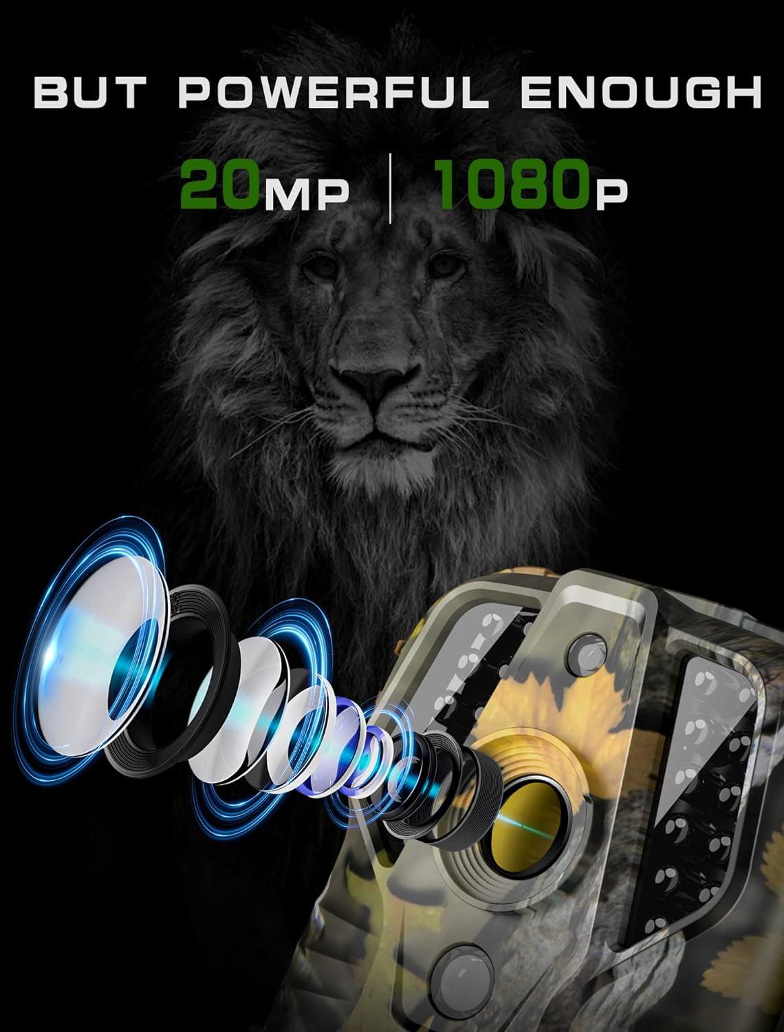 Mini Trail Camera - Game Camera 20MP 1080P with Night Vision Motion Activated Waterproof, Hunting Camera 0.2s Trigger Time for Wildlife Monitoring Deer Hunting-M9