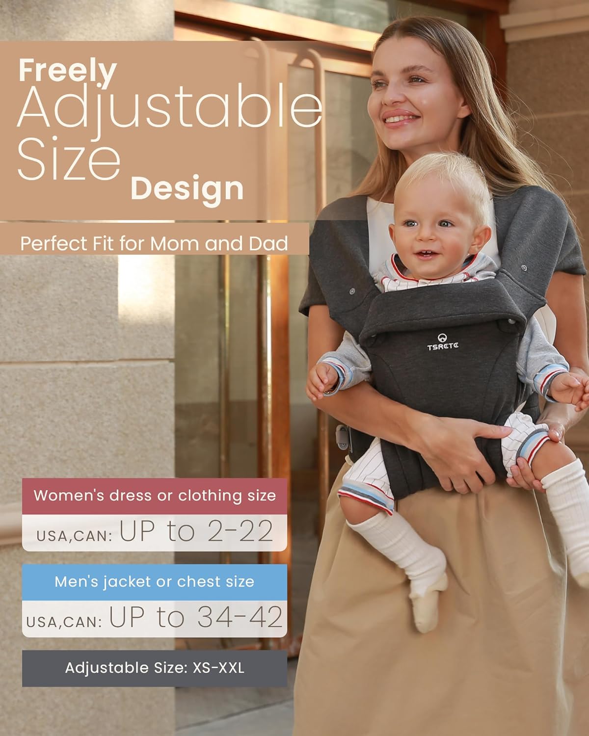 Baby Carrier Newborn to Toddler Baby Ergonomic and Cozy Infant Carrier with Lumbar Support for 7-25lbs,Easy Adjustable Baby Chest Carrier, Face-in and Face-Out Positions Baby Sling Carrier