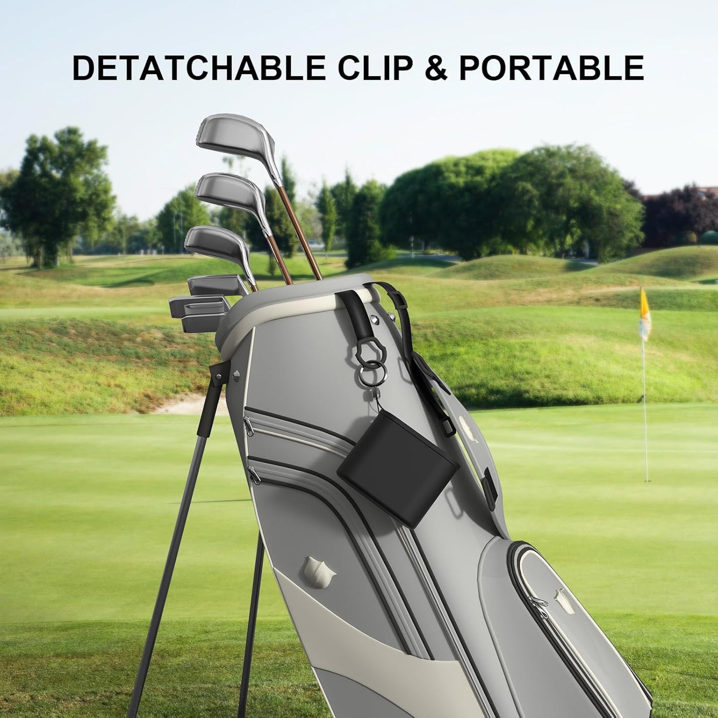 Golf Club & Ball Cleaner Bag - Detachable Clip, Silicone Golf Club Cleaner Cleans Grooves - Golf Ball Washer Easy to Clean - Golf Club Bag Accessories