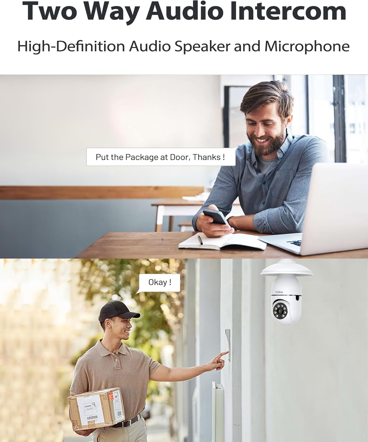 Light Bulb Security Camera Wireless Outdoor, 5G&2.4GHz 360° PTZ Camera for Home Security with 2K Color Night Vision, 2 Way Talk, AI Human Detection and Tracking, 1Pack