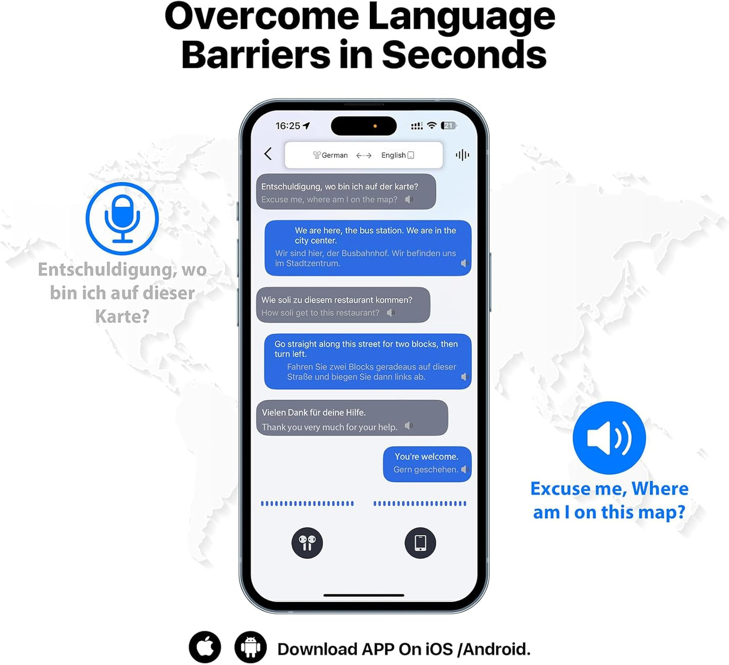 AI Language Translator Earbuds Translation Earbuds Real Time 144 Languages Open-Ear Bluetooth Device with 8 Accent Offline