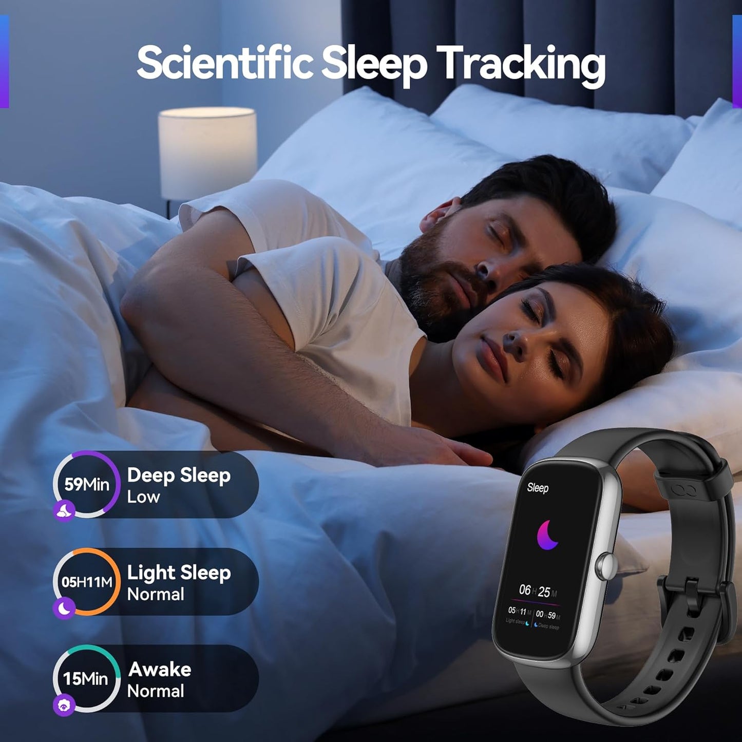 Health Fitness Tracker, 24/7 Heart Rate/SpO2/Sleep Monitor, Activity Trackers & Smart Watches with Step Calorie Counter Pedometer, 21-Day Battery, IP68 Waterproof Fitness Watches for Women Men