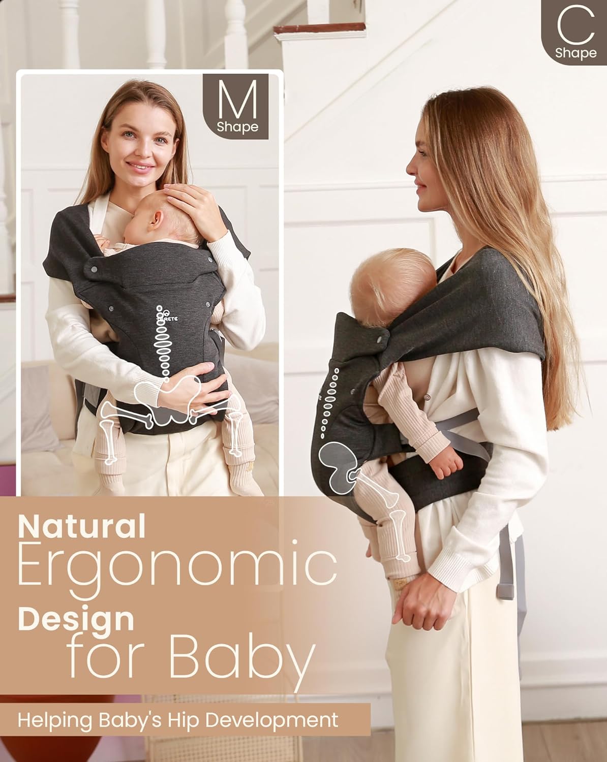 Baby Carrier Newborn to Toddler Baby Ergonomic and Cozy Infant Carrier with Lumbar Support for 7-25lbs,Easy Adjustable Baby Chest Carrier, Face-in and Face-Out Positions Baby Sling Carrier