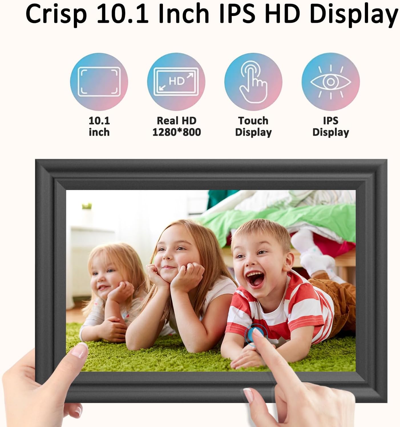 Forc Digital Picture Frame WiFi 10.1 Inch Digital Photo Frame, Electronic Picture Frame, 16GB Storage, Auto-Rotate, IPS Touch Screen, Easy Setup and Share Photos and Videos via Free App from Anywhere