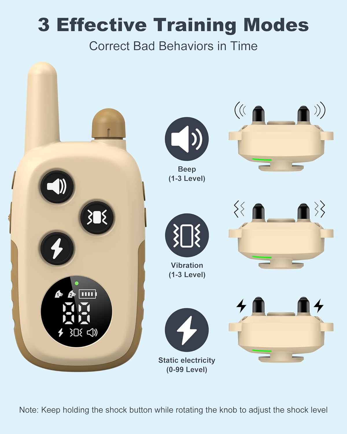 Jugbow Dog Shock Collar - 4200FT Dog Training Collar with Remote for 5-120 lb Large Medium Small Dogs, Rechargeable Waterproof IPX8 E Collars with Beep (1-3) Vibration(1-3) Safe Static(0-99)