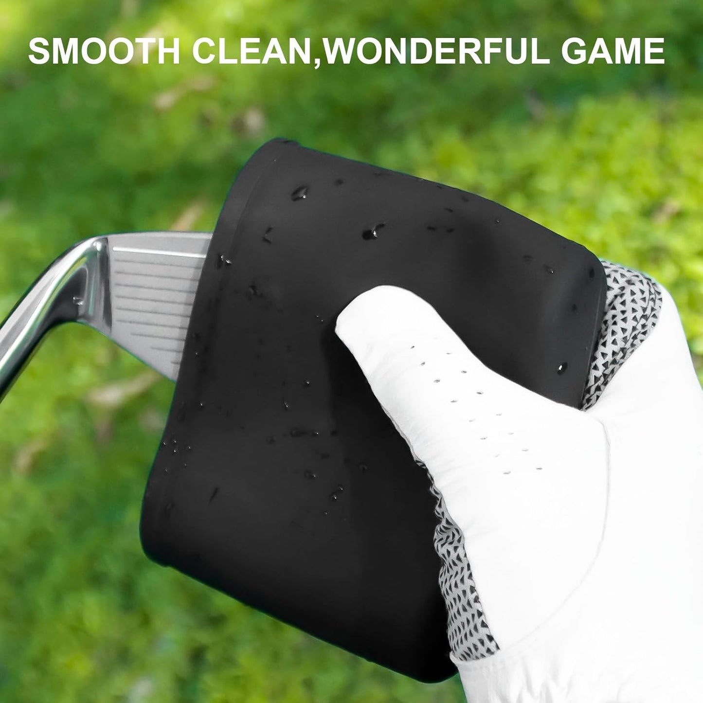 Golf Club & Ball Cleaner Bag - Detachable Clip, Silicone Golf Club Cleaner Cleans Grooves - Golf Ball Washer Easy to Clean - Golf Club Bag Accessories