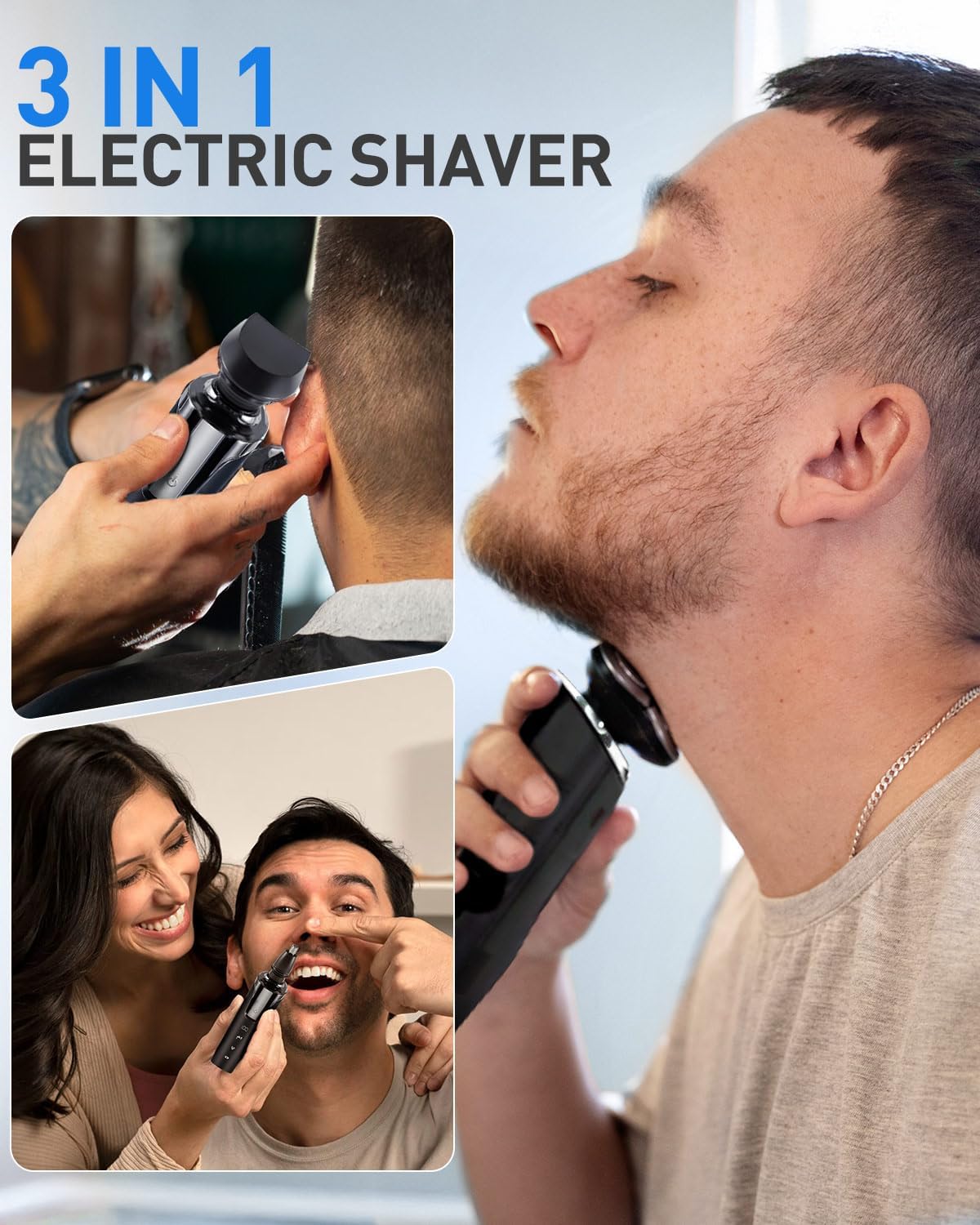 Head Shavers for Bald Men, Electric Detachable Head Shaver for Male, Waterproof Wet Dry Body Bald Head Shaver, Rechargable Rotary Shavers/Razor for Husband Father