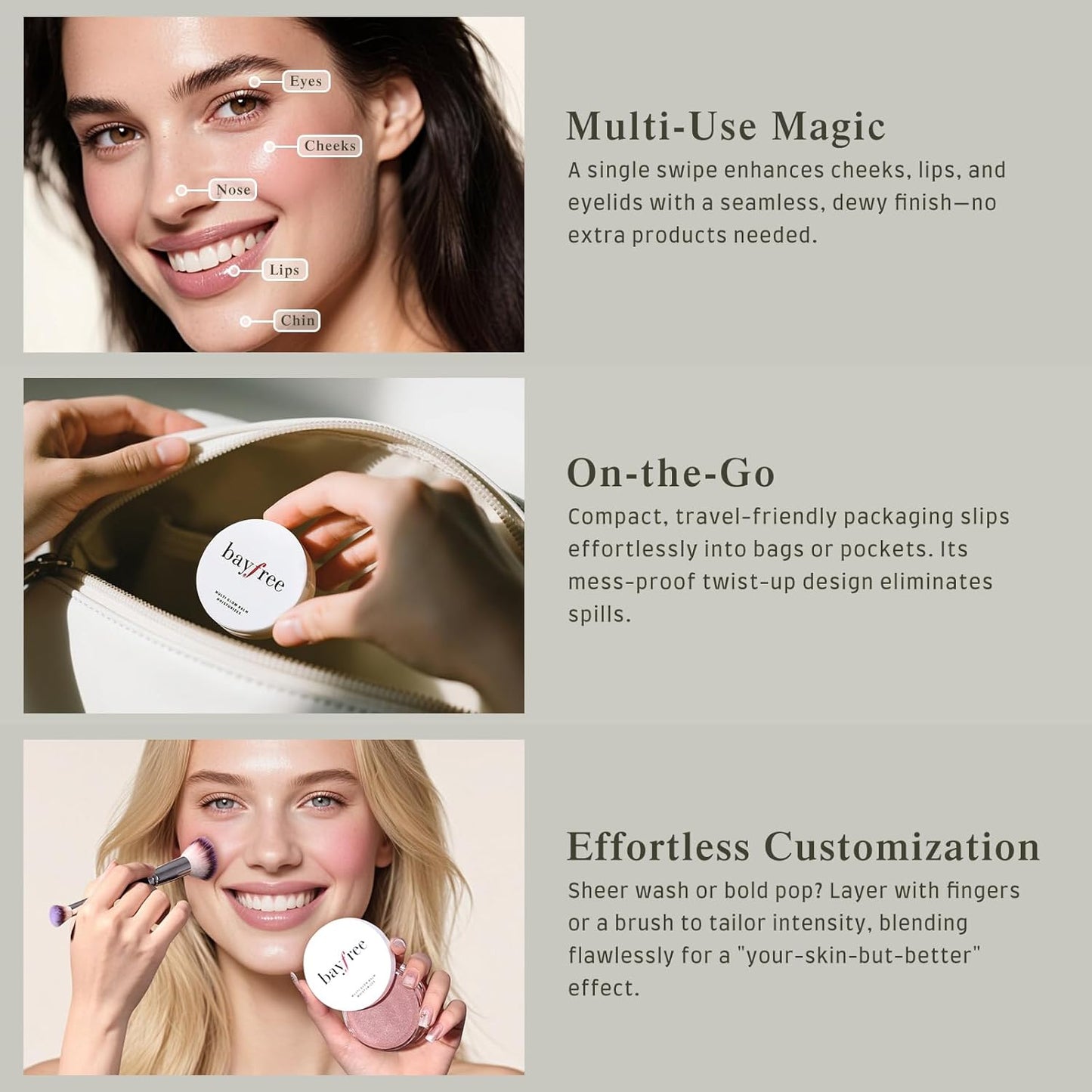 Multi Glow Balm, Cream Blush for Cheeks, Blush Balm Face Makeup, Radiant Finish, Hydrating, Creamy, Lightweight & Blendable Color, Face Makeup.63 Oz