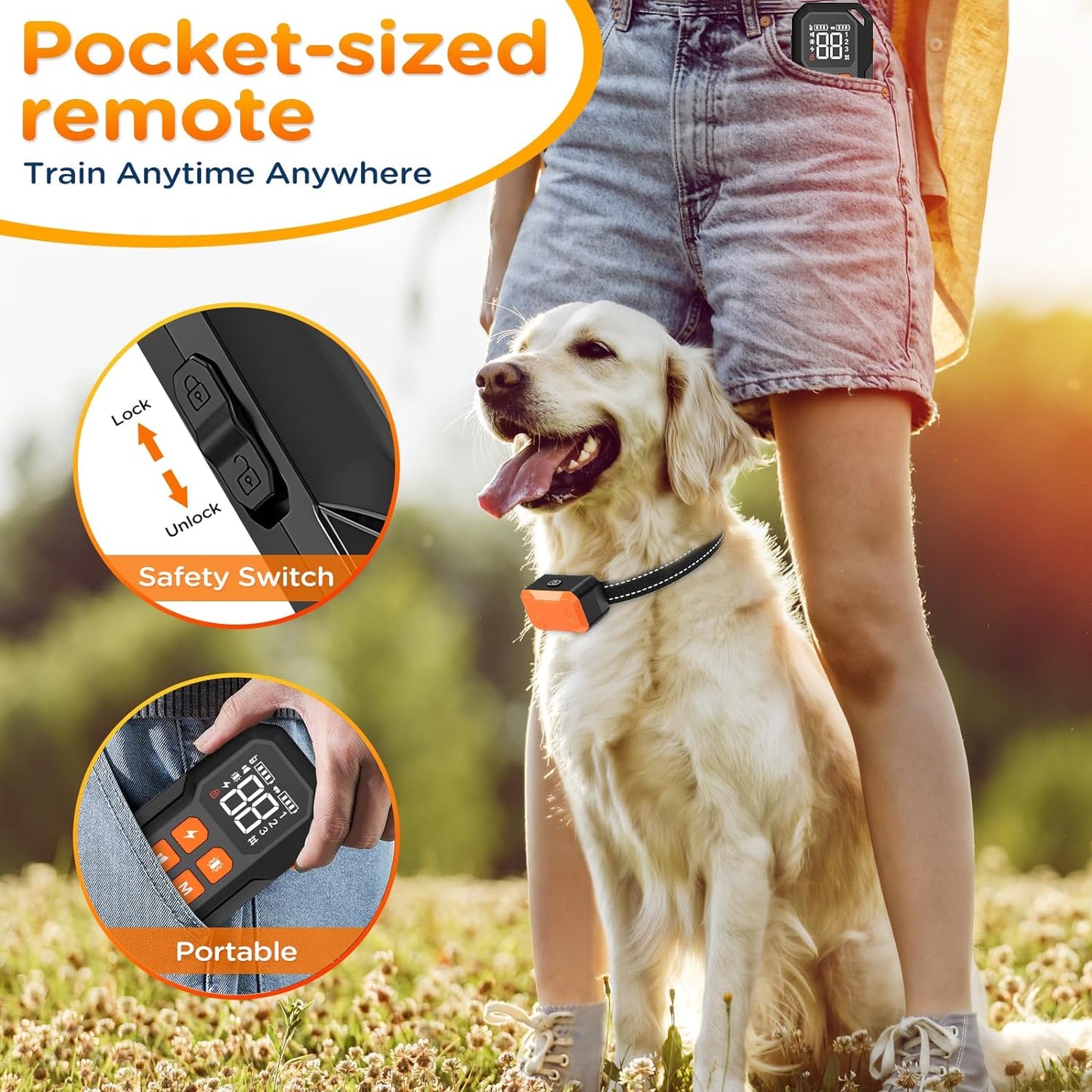Wireless Dog Fence,Electirc Fence for Dogs,No Wire Circular Boundary,Dog Training Shock Collar with Remote Control,Wireless Dog Fence System.