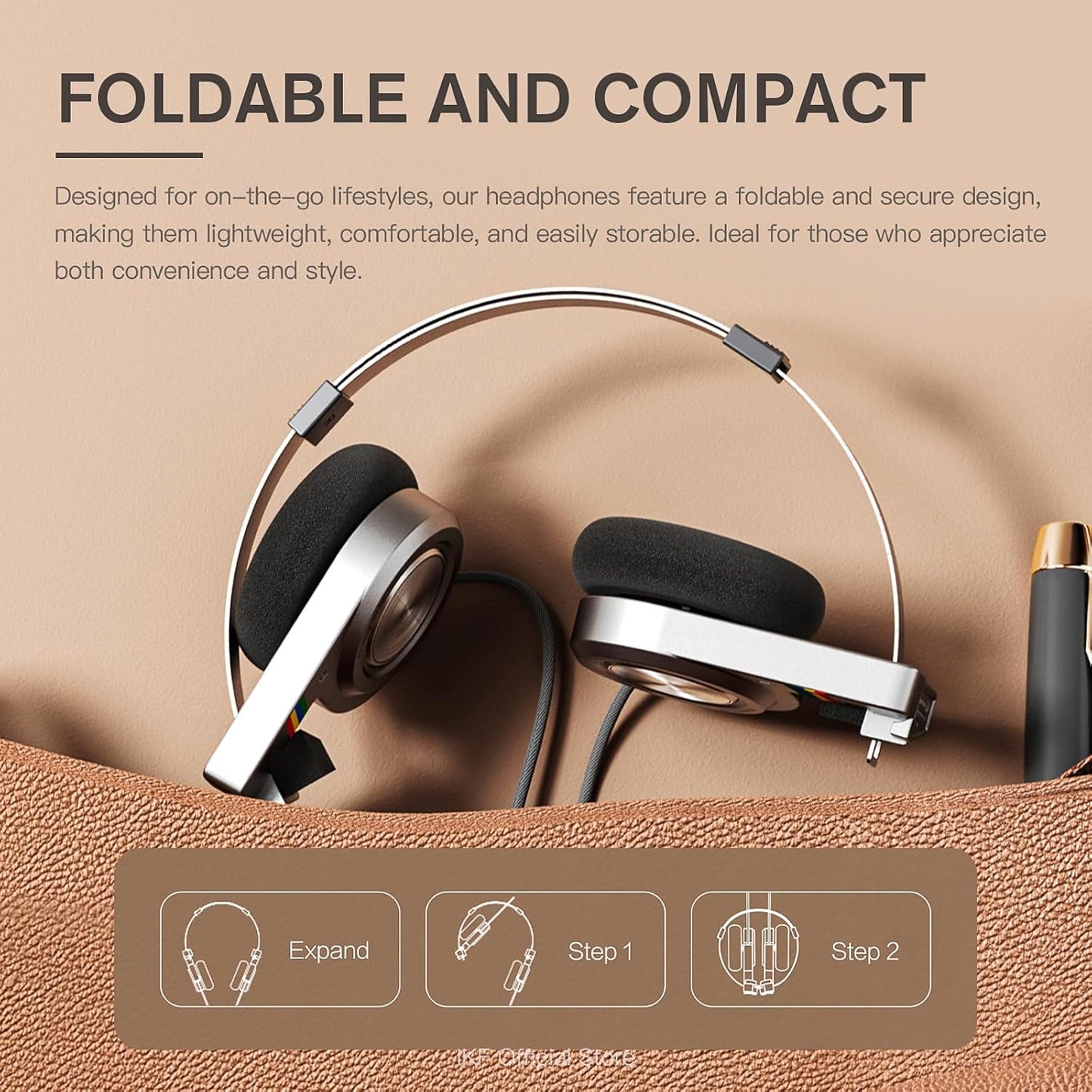 R3 Classic Retro Bluetooth Headphones, Foldable Lightweight Wireless Headset,Vintage, Volume Control,60 Hours Playback, Noise Isolation, with Microphone, Throwback 80s 90s Design(Slivery)