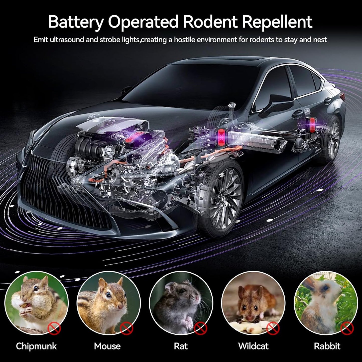 Rodent Repellent for Car Engines buzzkick 3 in 1 Ultrasonic Pest Repeller Mouse for Outside Rat Deterrent Outdoor Indoor Electronic Mouse Repellent Devices Keeping Rodents Out of Car House