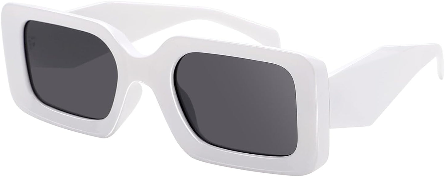 Trendy Rectangle Sunglasses for Women Men Retro Square 90s Sun Glasses Fashion Y2k Shades
