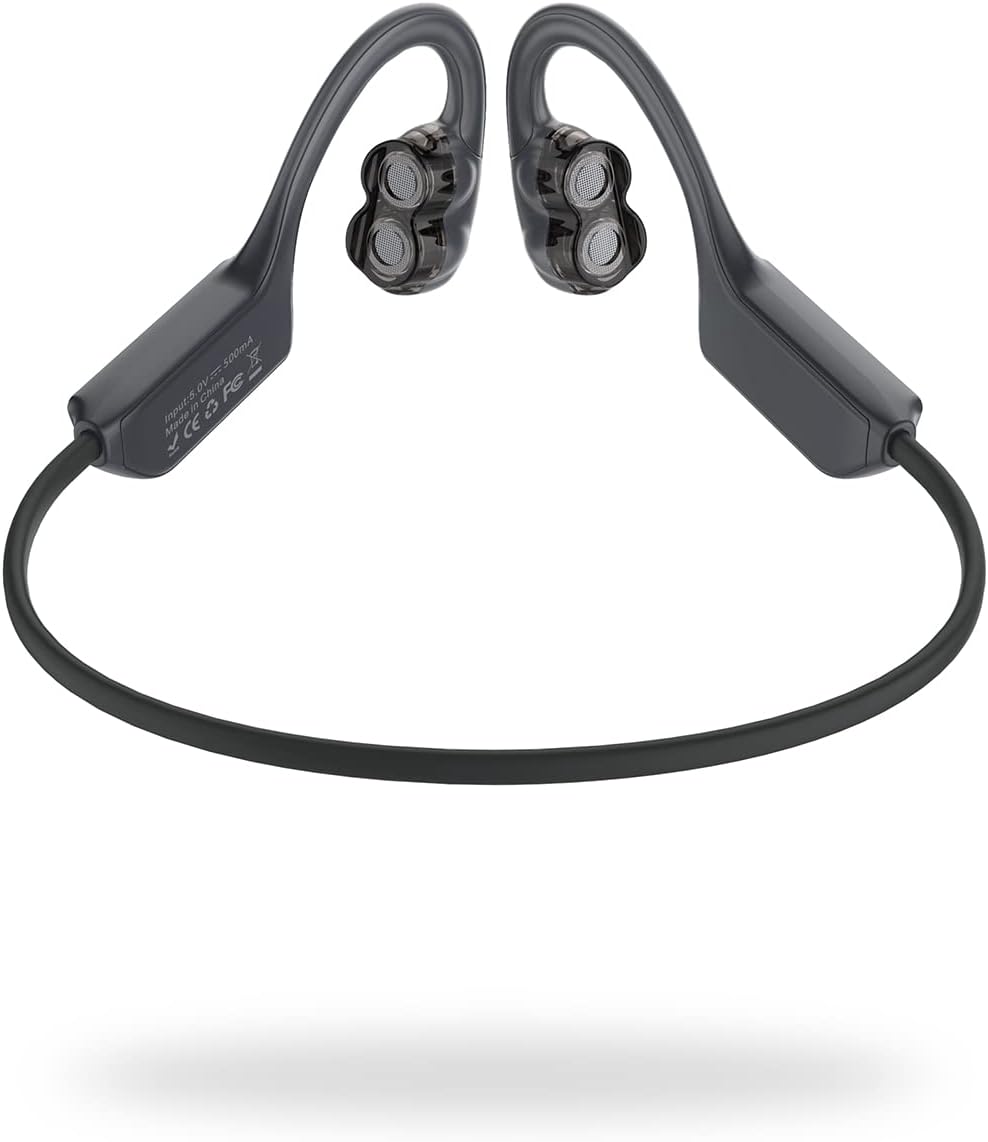 Bone Conduction Headphones, ๐ฎ๐ฌ๐ฎ๐ฏ ๐๐ฅ๐๐ง๐๐๐๐ Dual Speaker Open Ear Headphones Bluetooth 5.3, Sweatproof Sports Wireless Earphones with Mic for Running, Cycling, Hiking, Driving and Fitness