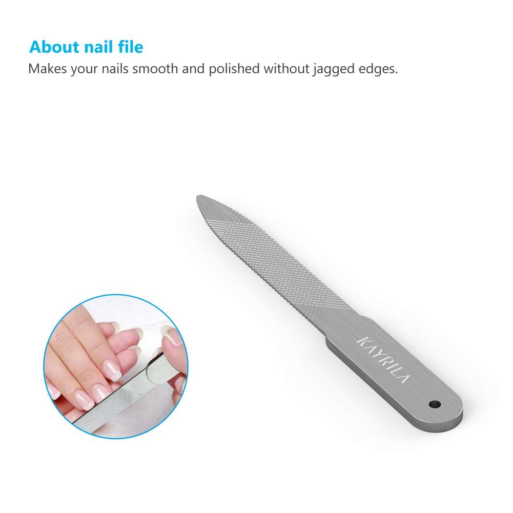 Nail Clippers Set Professional Fingernails Toenails Cutter and Nail File Sharp Nail Cutter 3 in 1 with Premium Black Leather Case