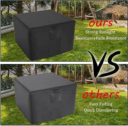 600D Fire Pit Cover 32 inch Square, Fits for 28-32 Inch Gas Fire Table, Oxford Fabric Outdoor Fireplace Cover, Waterproof Rectangle Firepit Cover (32 inch square)