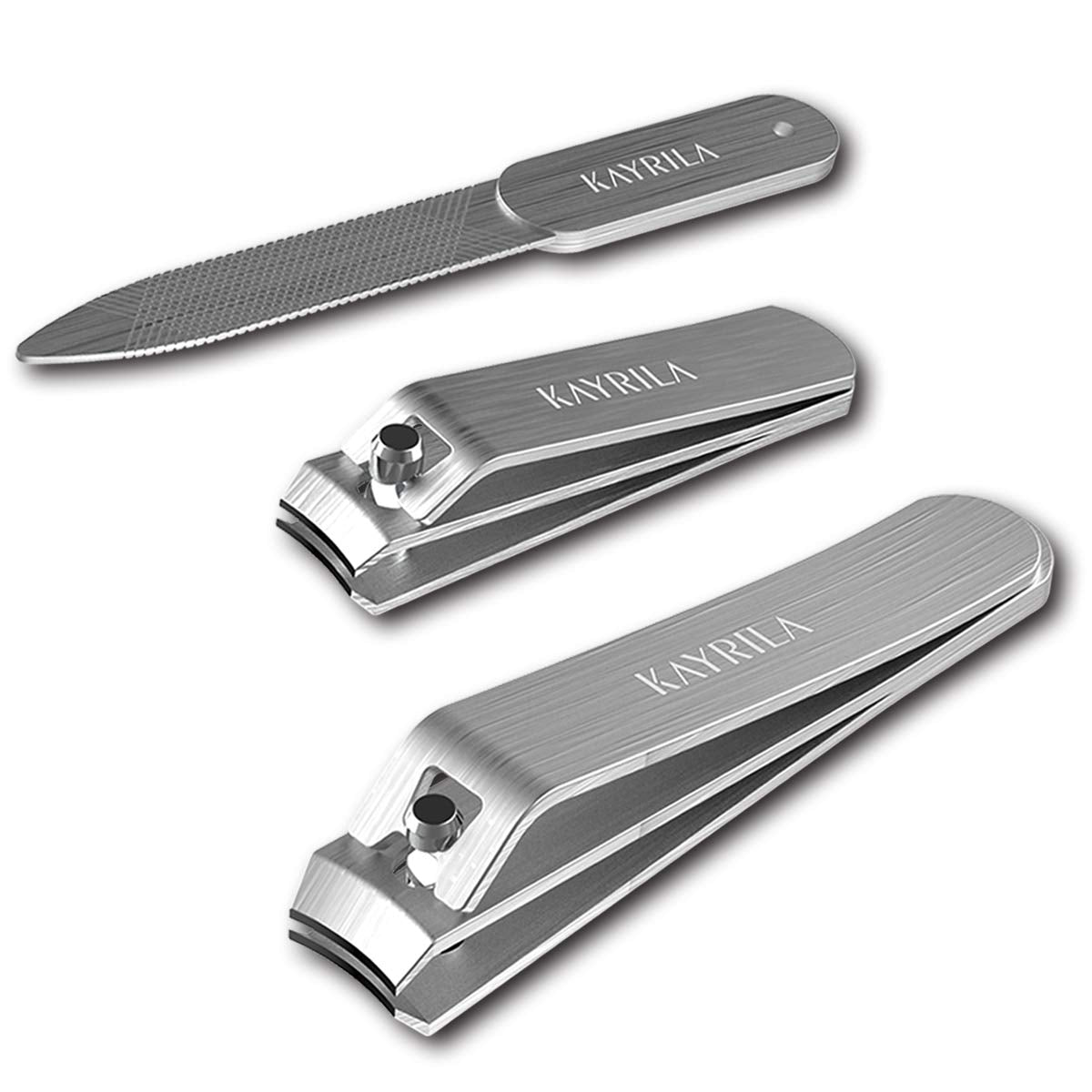 Nail Clippers Set Professional Fingernails Toenails Cutter and Nail File Sharp Nail Cutter 3 in 1 with Premium Black Leather Case
