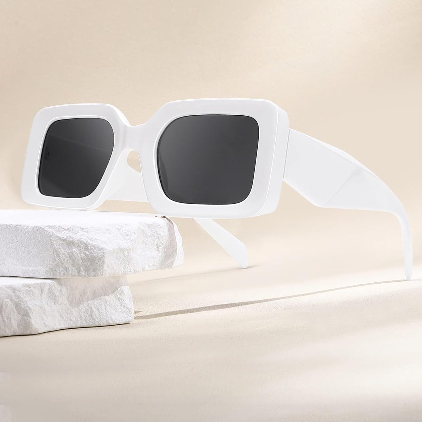 Trendy Rectangle Sunglasses for Women Men Retro Square 90s Sun Glasses Fashion Y2k Shades