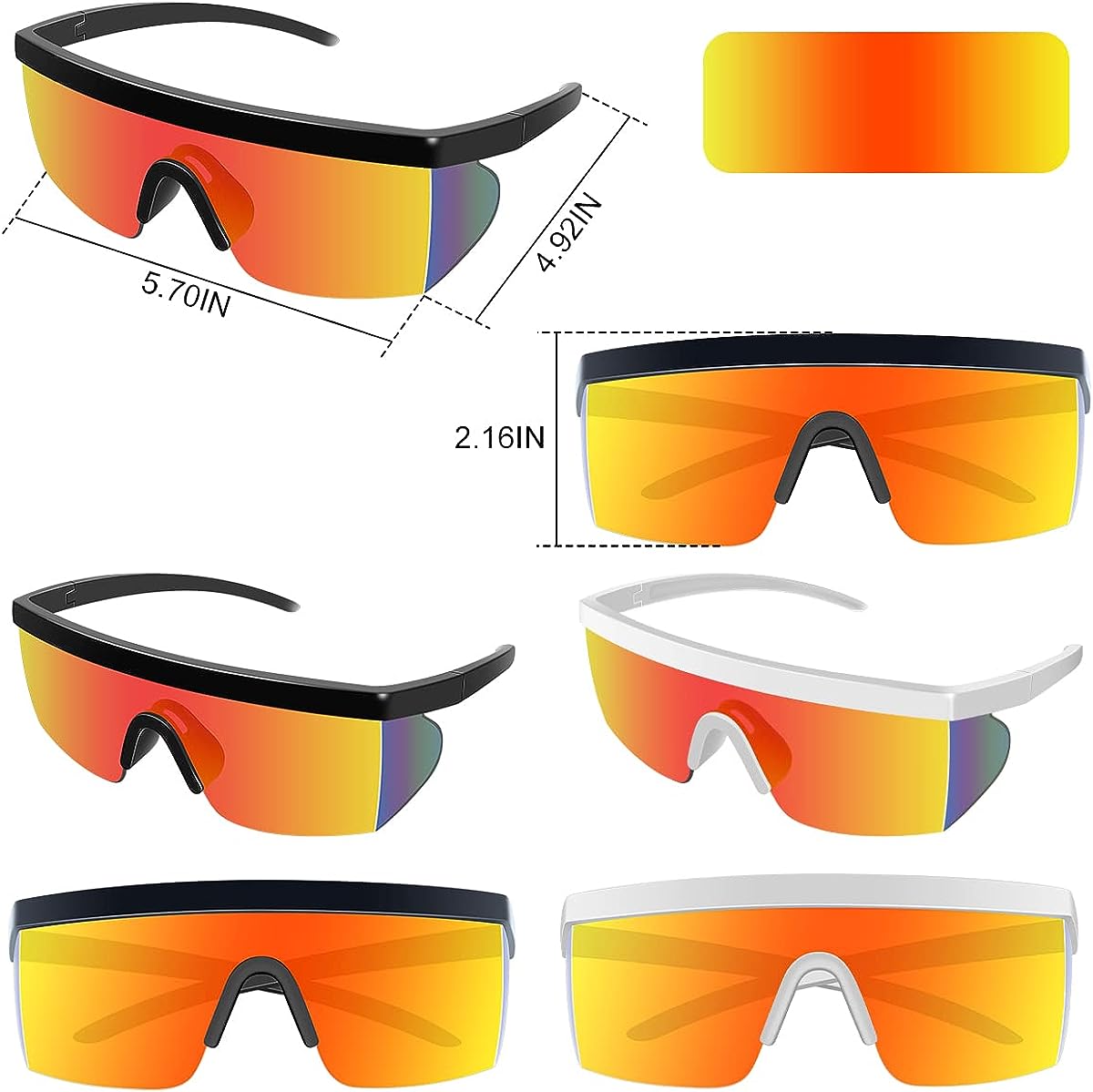 VIYAQIBEI Cycling Glasses UV400, Polarized Sports Sunglasses with 4 Lenses, Cycling Sunglasses with Shield Glasses