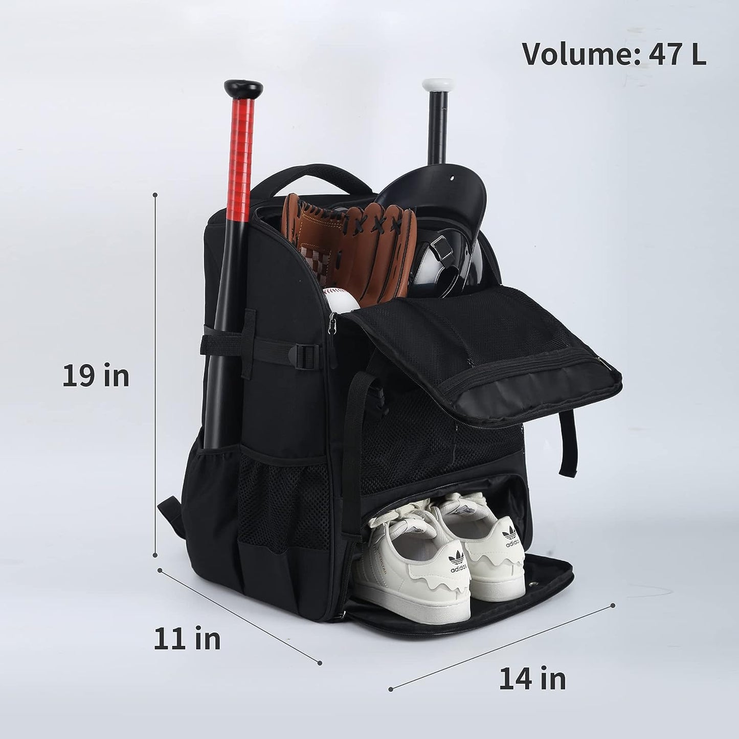 GRAPMKTG Baseball Softball Bag X-Large Soccer Bag for Youth Boys Girls and Men Women Basketball Backpack for Adult Kid