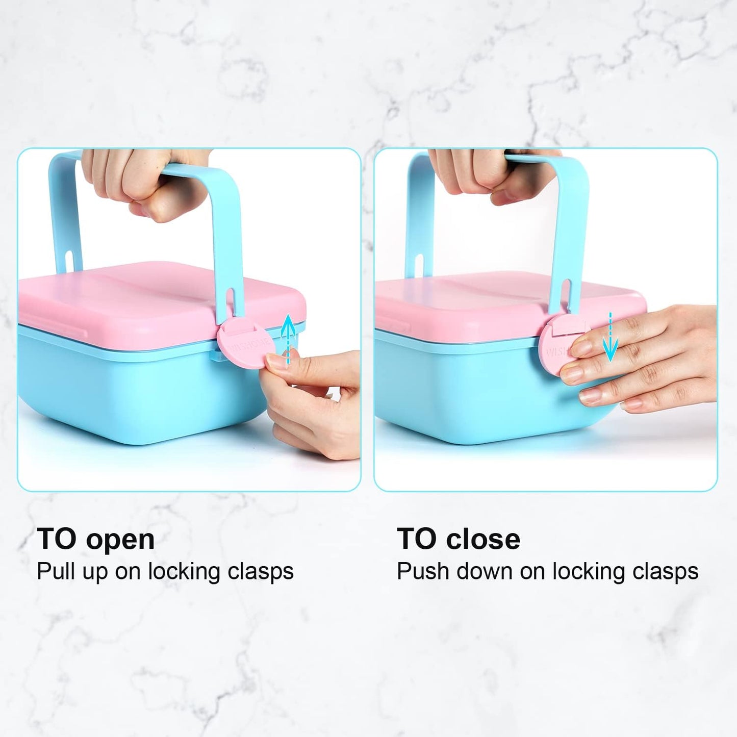 Bento Lunch Box, Salad Container with Dressing Cup, 45-oz Salad Bowls with 4 Compartments,BPA-Free Spill Proof Adult Portable Lunch Container for Lunch, Snack & Travel (Pink)