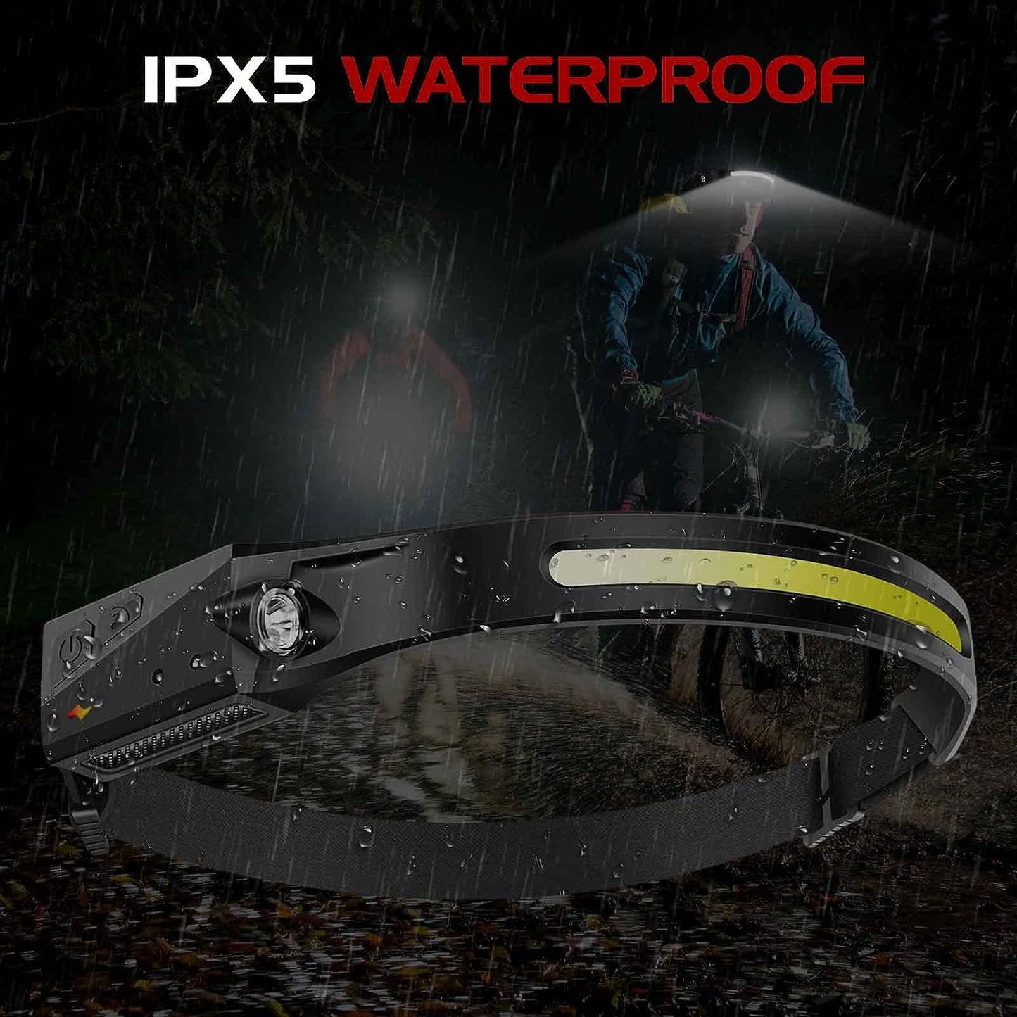 Headlamp Flashlight, 2Packs Rechargeable Headlamps, 230°Wide Beam Motion Sensor Headlight, 5 Modes Illumination&Spotlight, for Camping, Running,Hiking