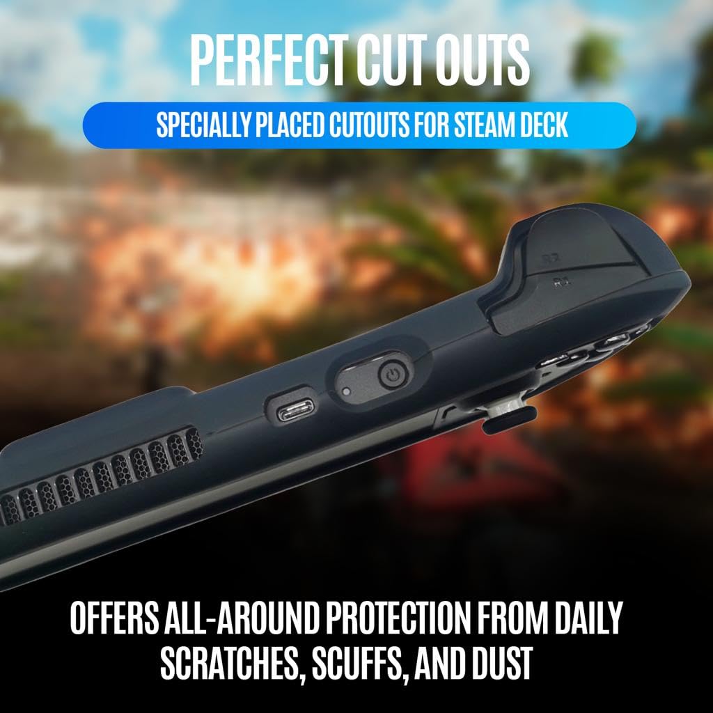 Silicone Steam Deck Case & Handheld Steam Deck Bag - A set of upgraded Steam Deck Console & Accessories — Travel-Friendly Carrying Case with Shock-proof, Anti-Slip & Scratch Steam Deck Protective Case