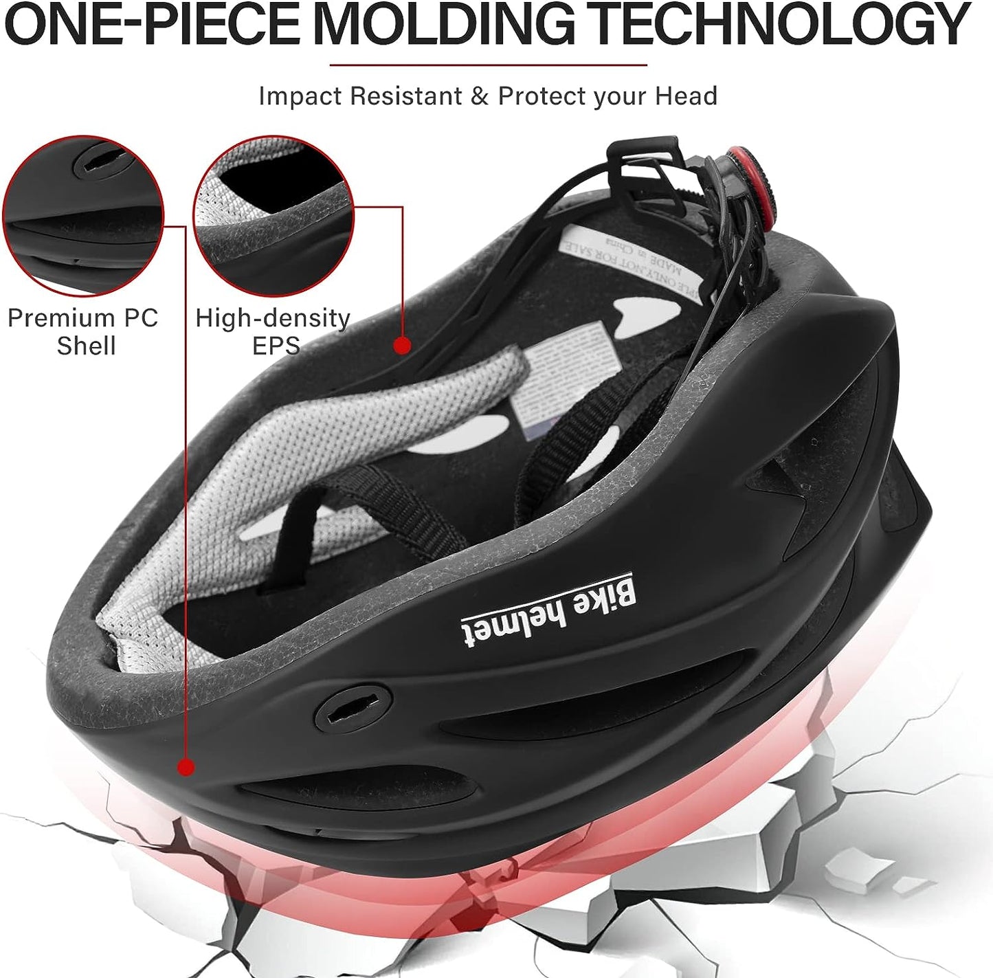 Bike Helmet, Adult Bicycle Helmet Adjustable Size, Mountain Bike Helmets with Removable Sun Visor - Adult Road Bicycle Helmets Lightweight for Men Women Cycling