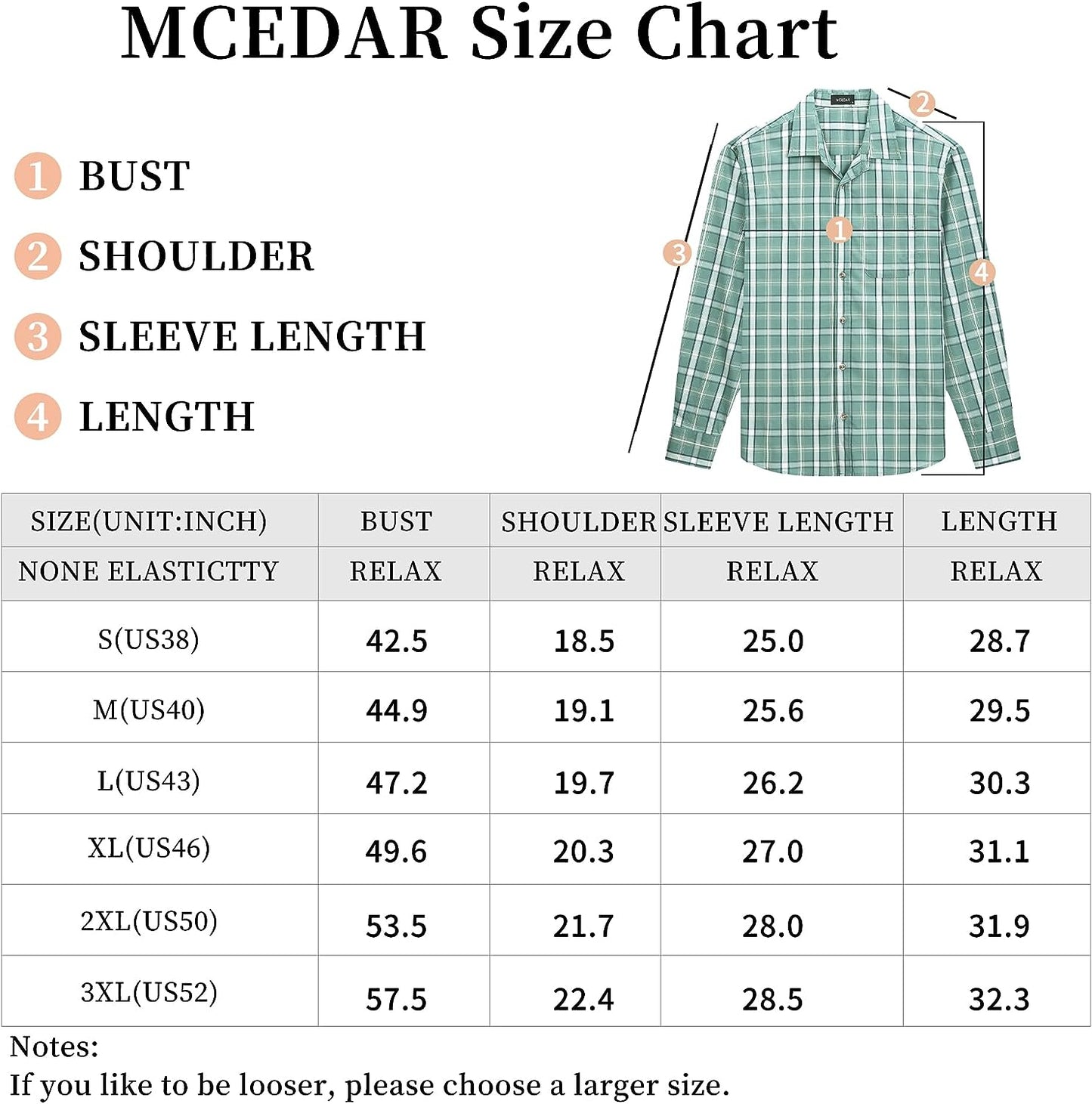 Regular Fit Casual Plaid Shirt for Men Cotton Long Sleeve Button Down Checked Shirts with Pocket