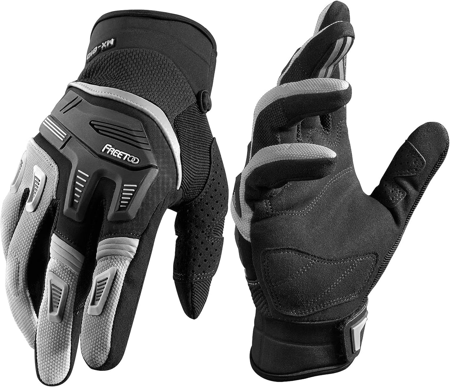 Dirt Bike Gloves 2022, Mountain Bike Gloves with Knuckle Protection Optimal Airflow MTB Gloves, Anti-Slip Motocross Motorcycle Riding Gloves for Sim Racing ATV BMX MX Touchscreen Compatible