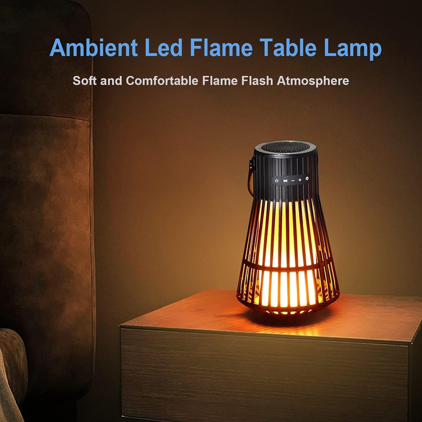 Outdoor Bluetooth Speaker, Wireless Speaker Waterproof with Torch Light BT5.2, Unique Birthday Gifts for Men Women Mom Dad, Flame Lamp for Party