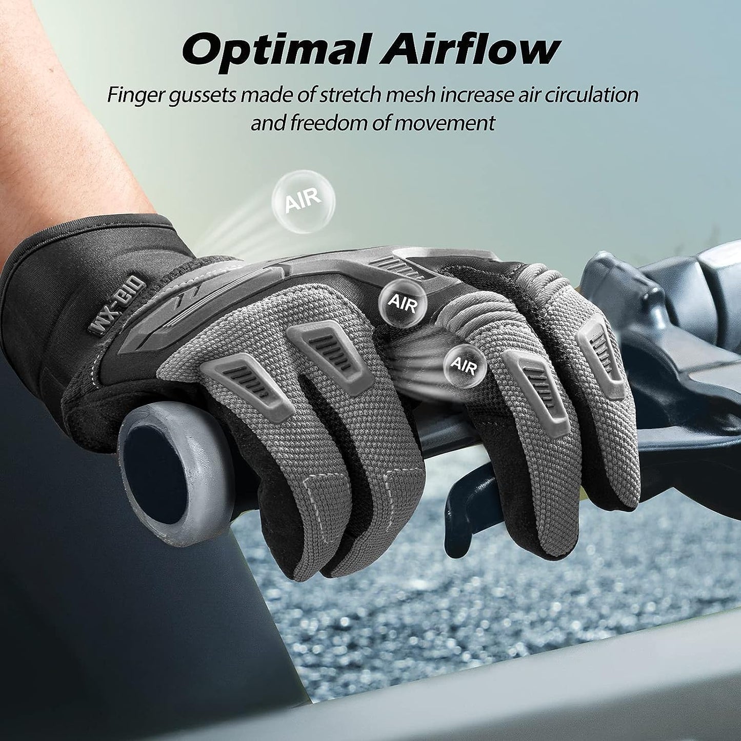 Dirt Bike Gloves 2022, Mountain Bike Gloves with Knuckle Protection Optimal Airflow MTB Gloves, Anti-Slip Motocross Motorcycle Riding Gloves for Sim Racing ATV BMX MX Touchscreen Compatible