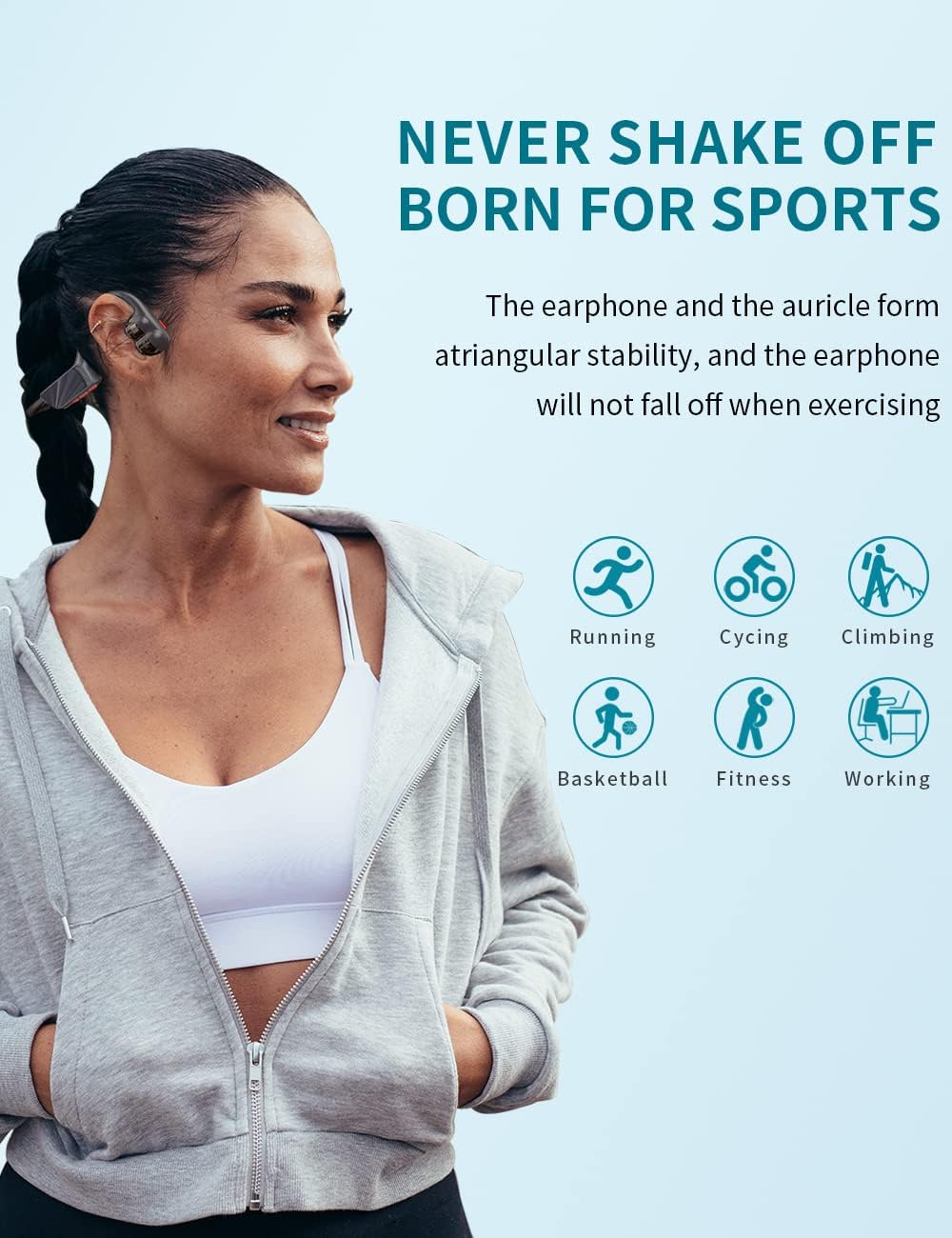 Bone Conduction Headphones, ๐ฎ๐ฌ๐ฎ๐ฏ ๐๐ฅ๐๐ง๐๐๐๐ Dual Speaker Open Ear Headphones Bluetooth 5.3, Sweatproof Sports Wireless Earphones with Mic for Running, Cycling, Hiking, Driving and Fitness
