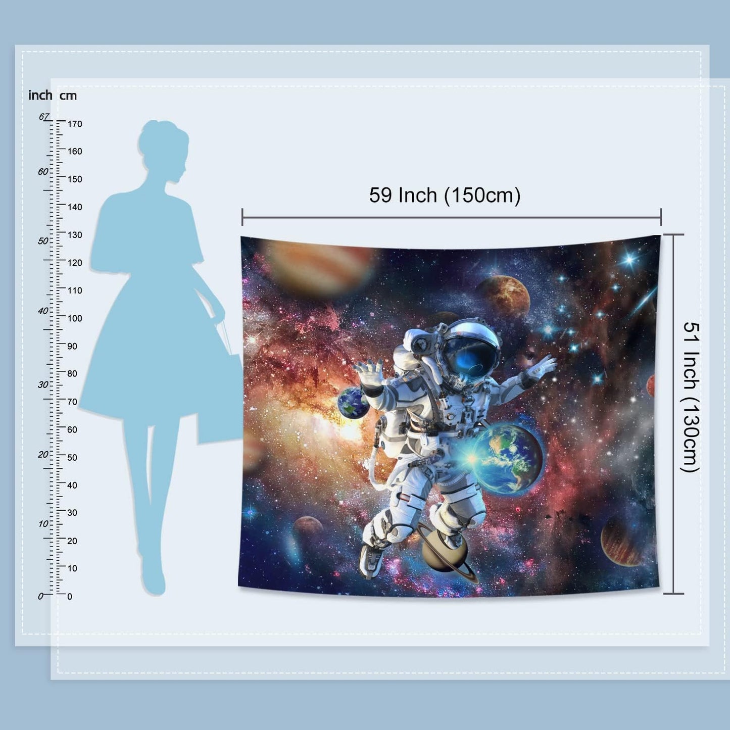 Astronaut Tapestry Space Tapestry Wall Hanging Tapestry Aesthetic Tapestry for Living Room Kids Boys Tapestry for Bedroom Decor 59x51 Inch