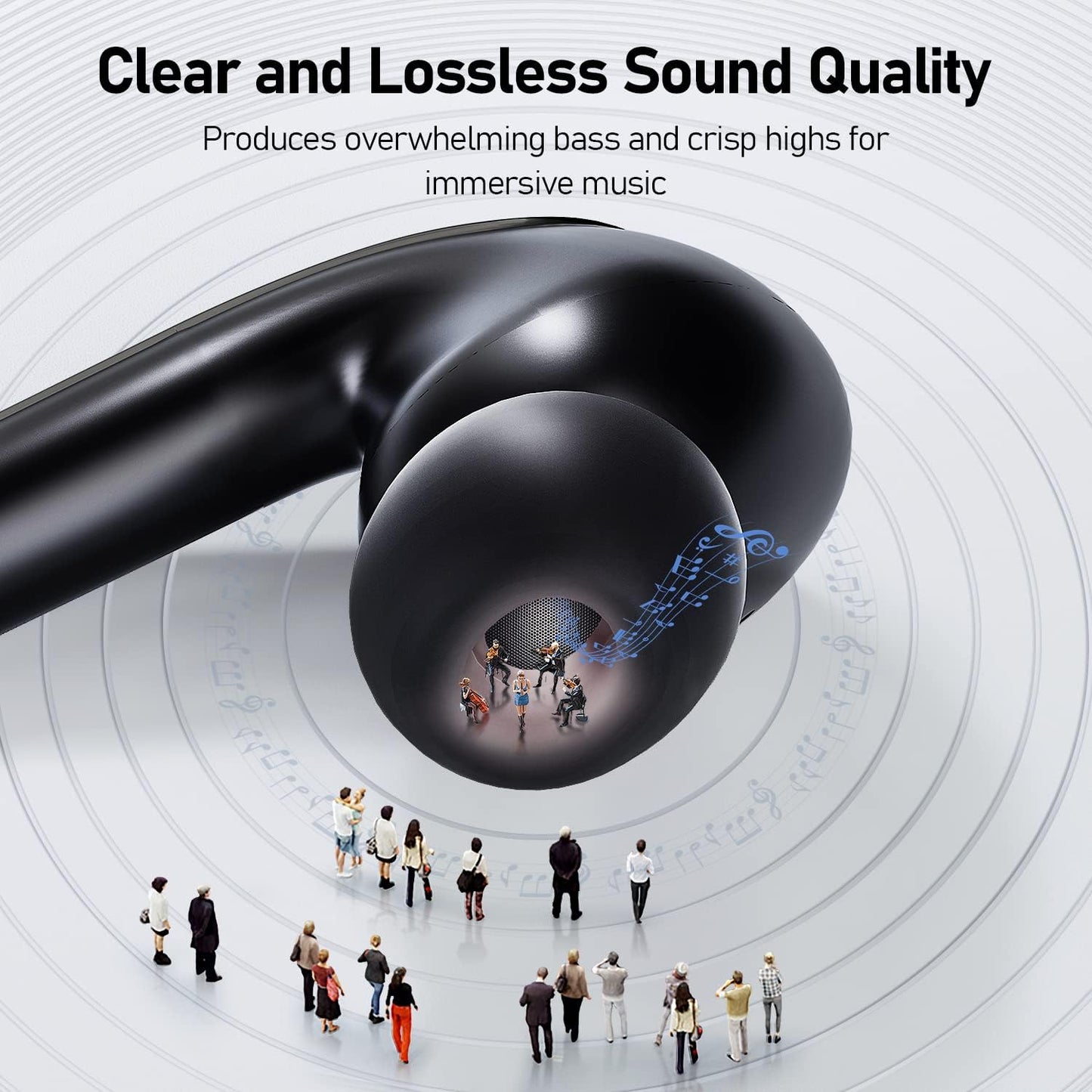 True Wireless Earbuds, Bluetooth Headphones 5.3 for iPhone, Stereo in-Earphones with LED Power Display 32H Playtime IP7 Waterproof TWS Headset for Samsung Android iOS Sport 2023 Upgrade