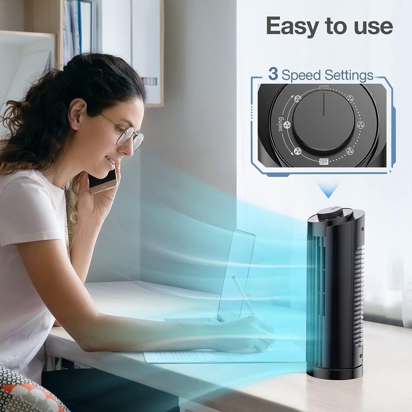 Tower Fan, Mini Tower Fan for Home